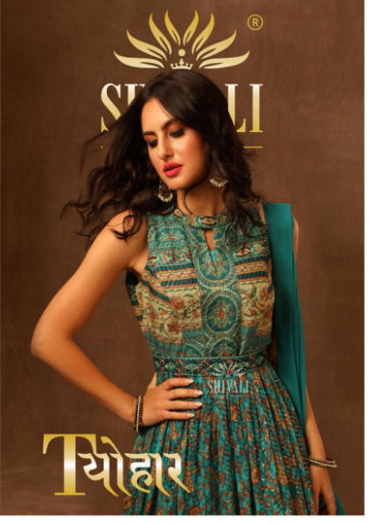 shivali tyohaar beautiful Upada prints elegant look indo western catalog