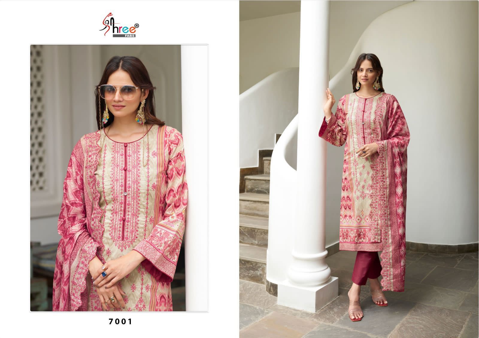 shree fabs bin saheed lawn collection vol 7 lawn graceful look salwar suit catalog