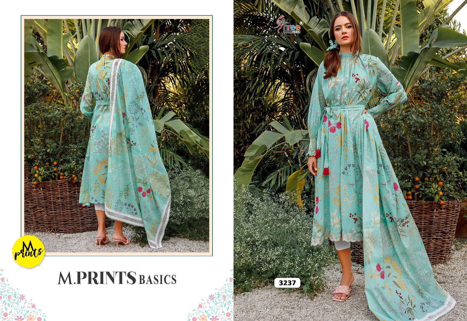 shree fabs M Prints Basics cotton graceful look salwar suit shiffon dupatta catalog