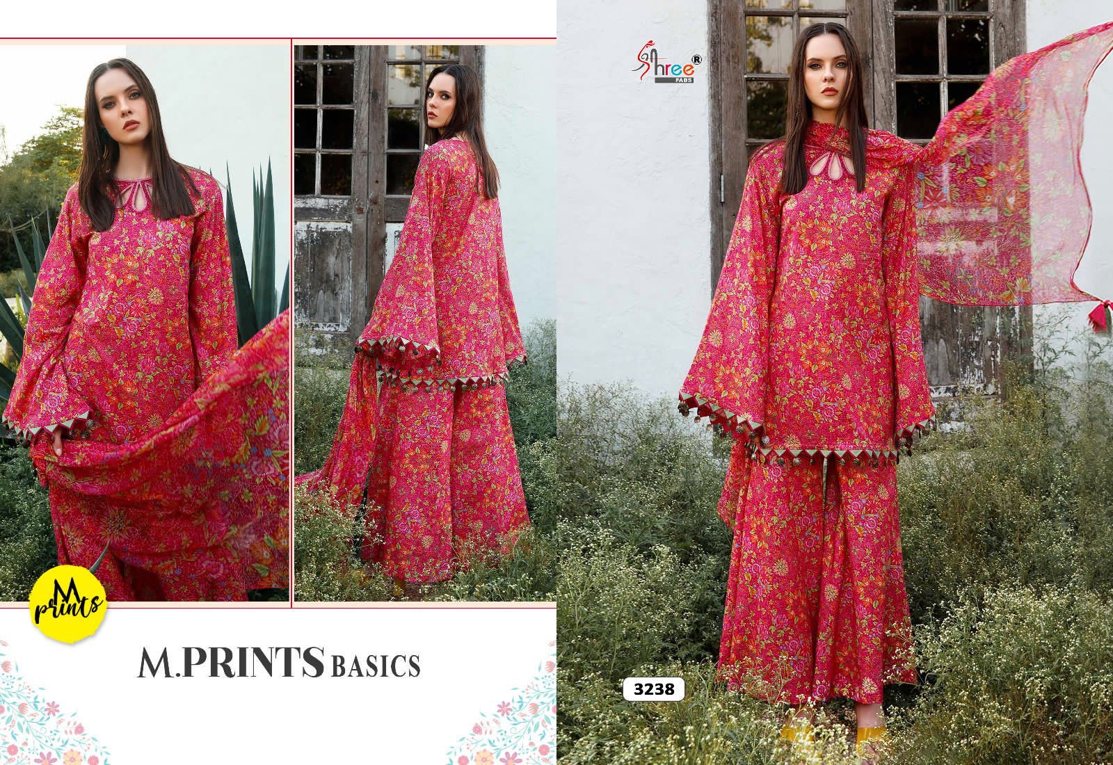 shree fabs M Prints Basics cotton graceful look salwar suit shiffon dupatta catalog