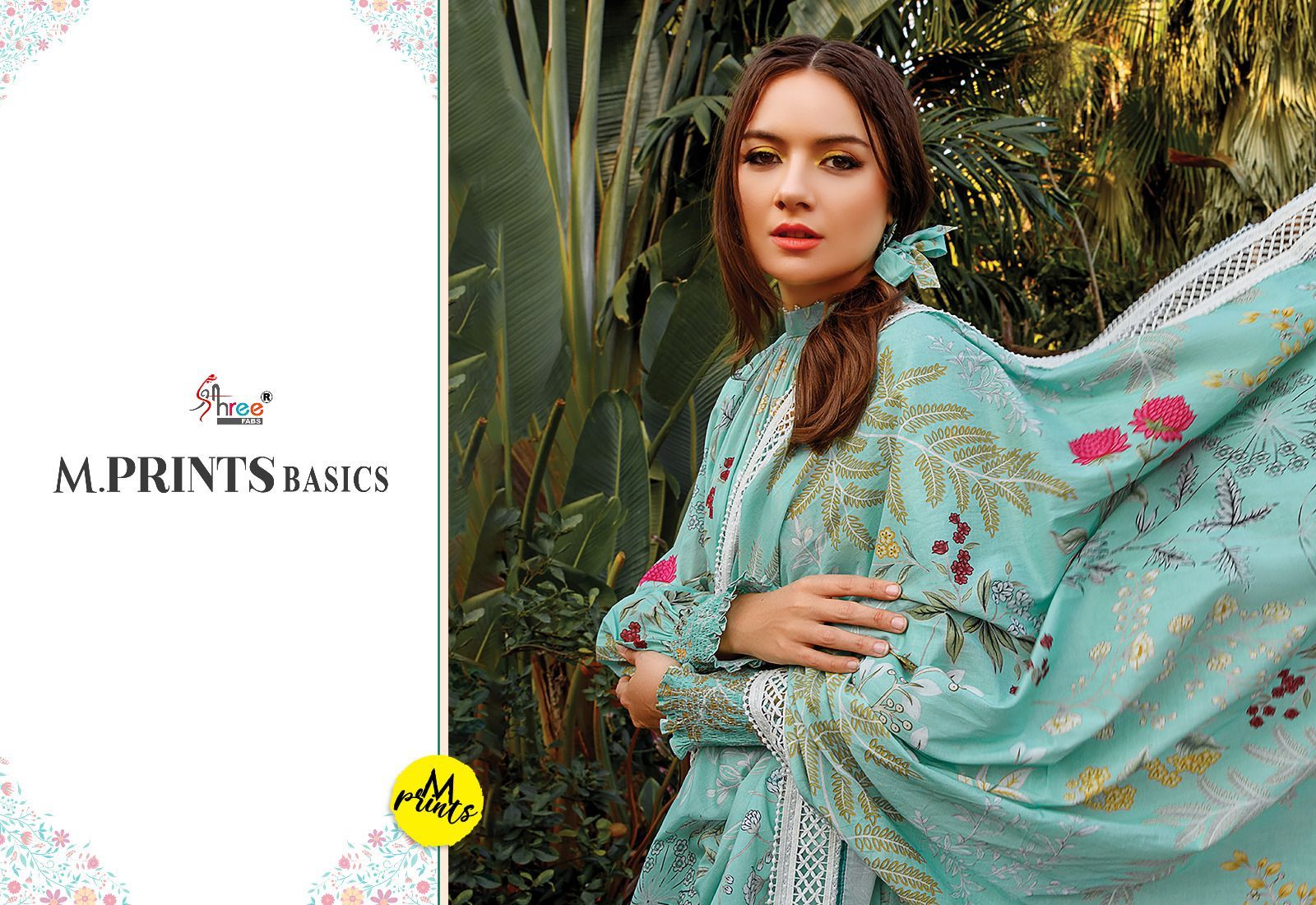 shree fabs M Prints Basics cotton graceful look salwar suit shiffon dupatta catalog