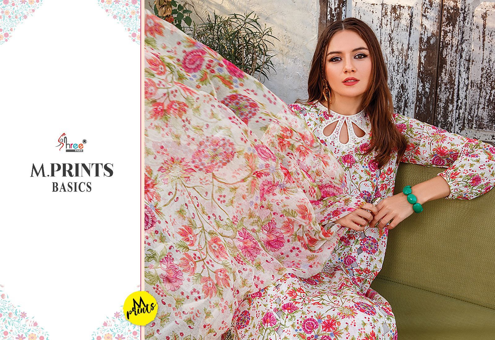 shree fabs M Prints Basics cotton graceful look salwar suit shiffon dupatta catalog