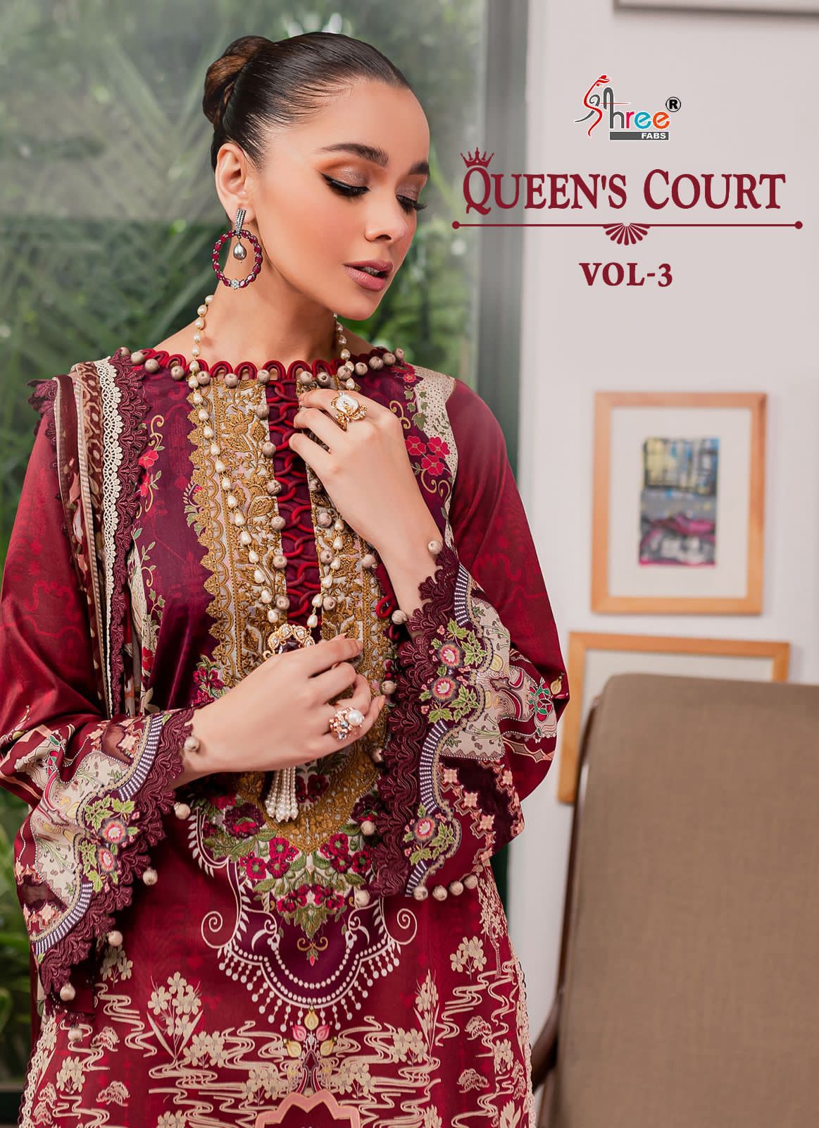 shree fabs queens court vol 3 cotton exclusive print salwar suit silver dupatta catalog