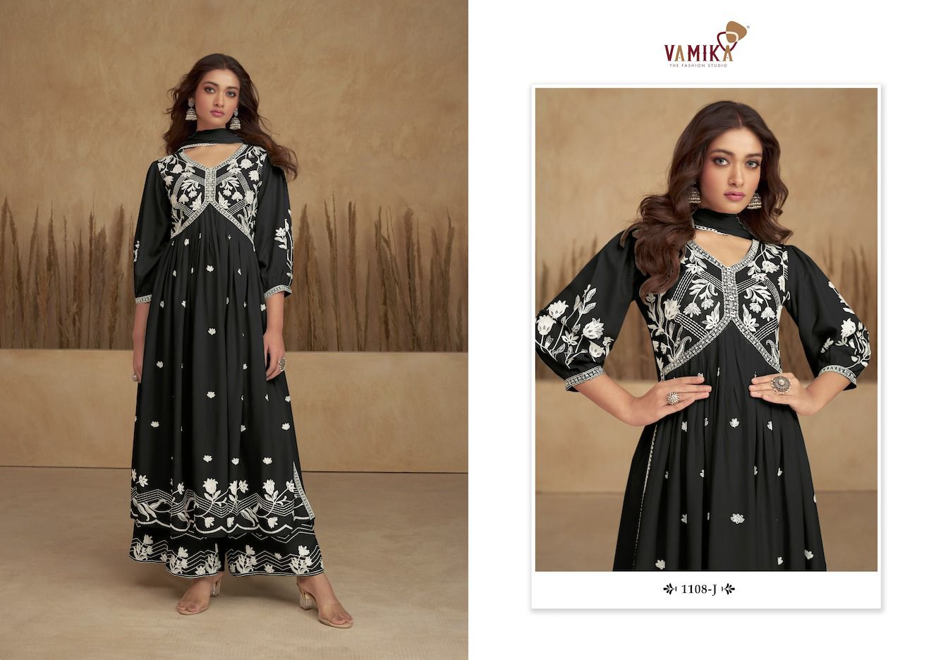 vamika Aadhira Vol 6 silver D No1108f To 1108J rayon viscose regal look kurti pant with dupatta catalog