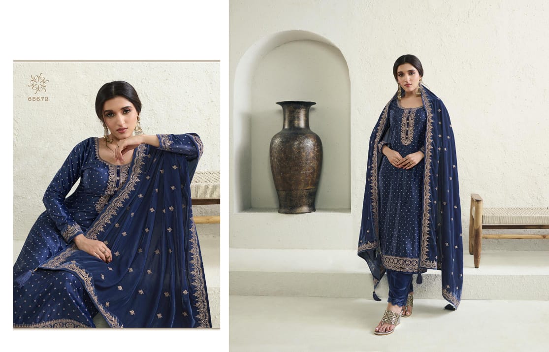 vinay fashin Kervin Kanval velvet regal look salwar suit catalog