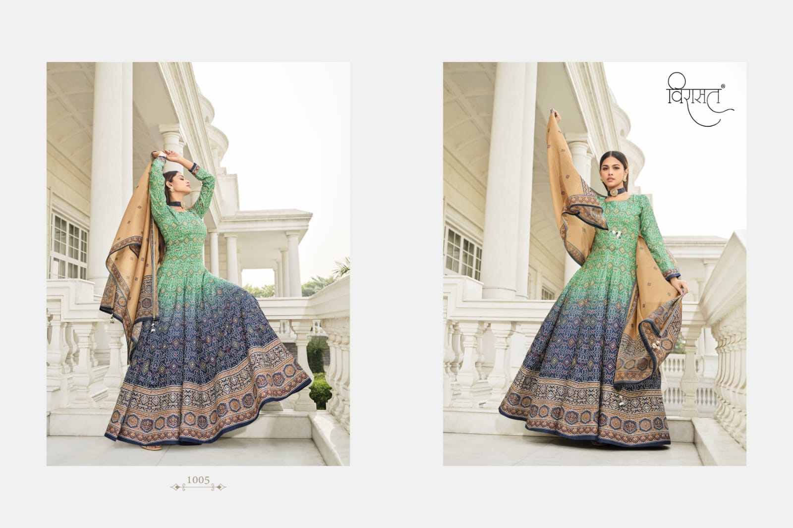 virasat Morepinch dolla silk goregeous look gown with dupatta catalog