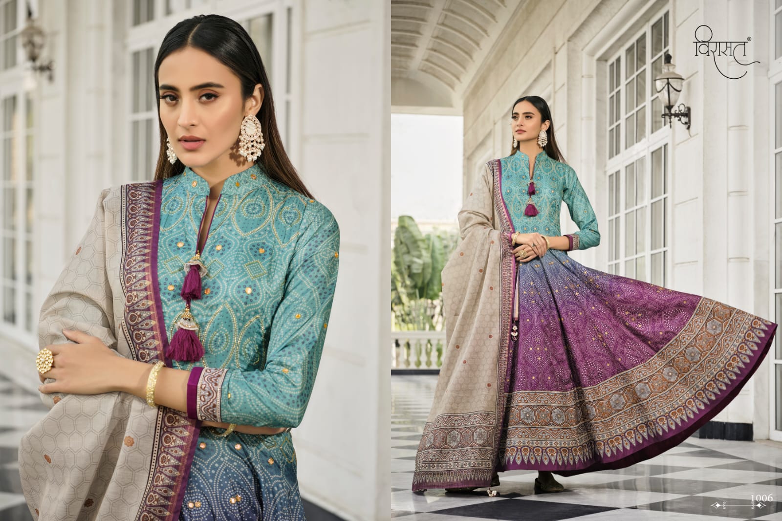 virasat Morepinch dolla silk goregeous look gown with dupatta catalog