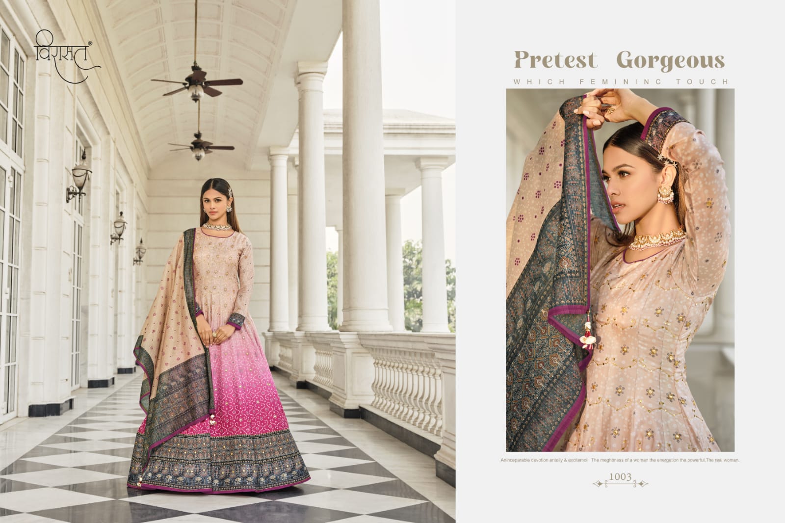 virasat Morepinch dolla silk goregeous look gown with dupatta catalog