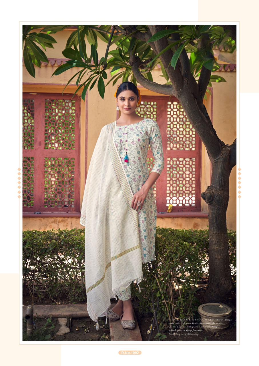 vitara fashion florian cotton attrective look kurti bottom dupatta catalog