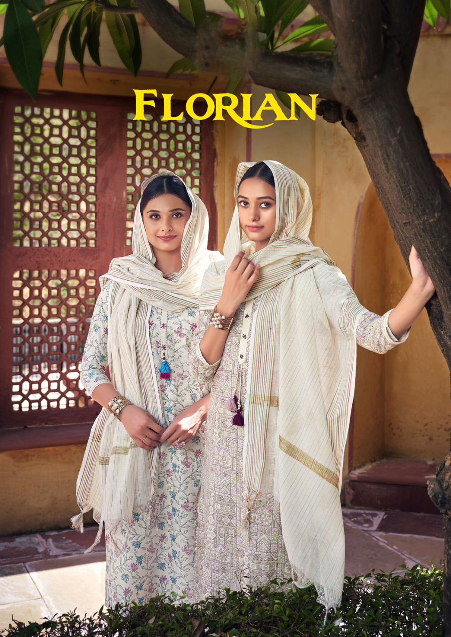 vitara fashion florian cotton attrective look kurti bottom dupatta catalog