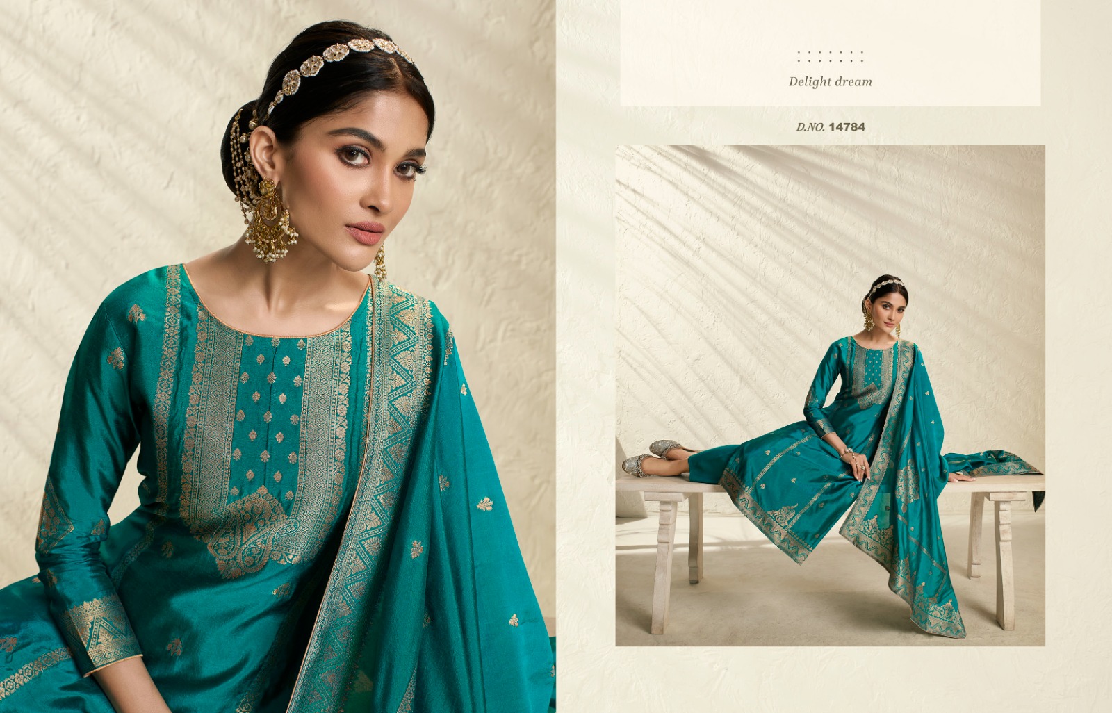 zisa Silky 3 Bamberg Silk jacquard look salwar suit catalog