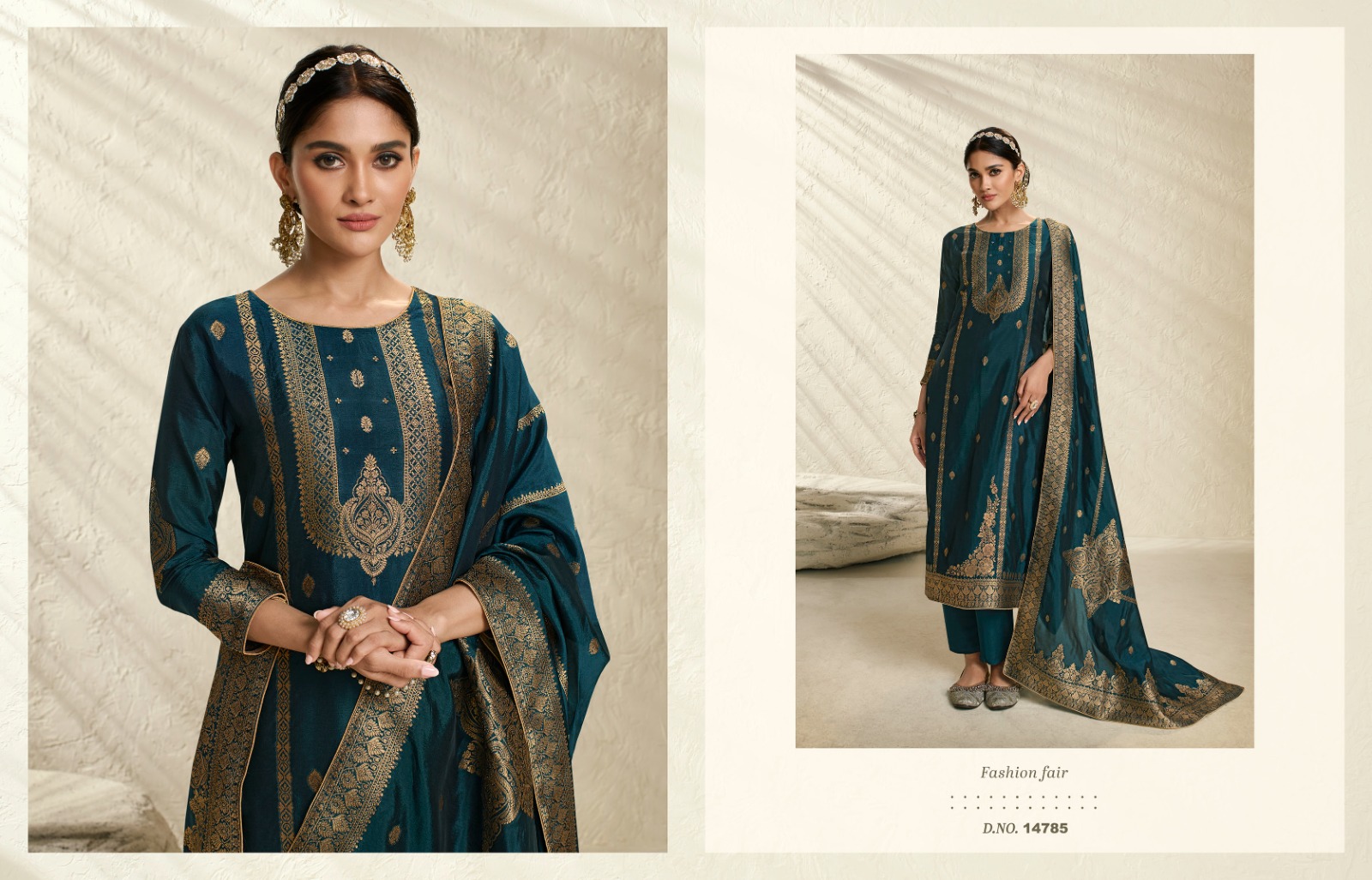 zisa Silky 3 Bamberg Silk jacquard look salwar suit catalog