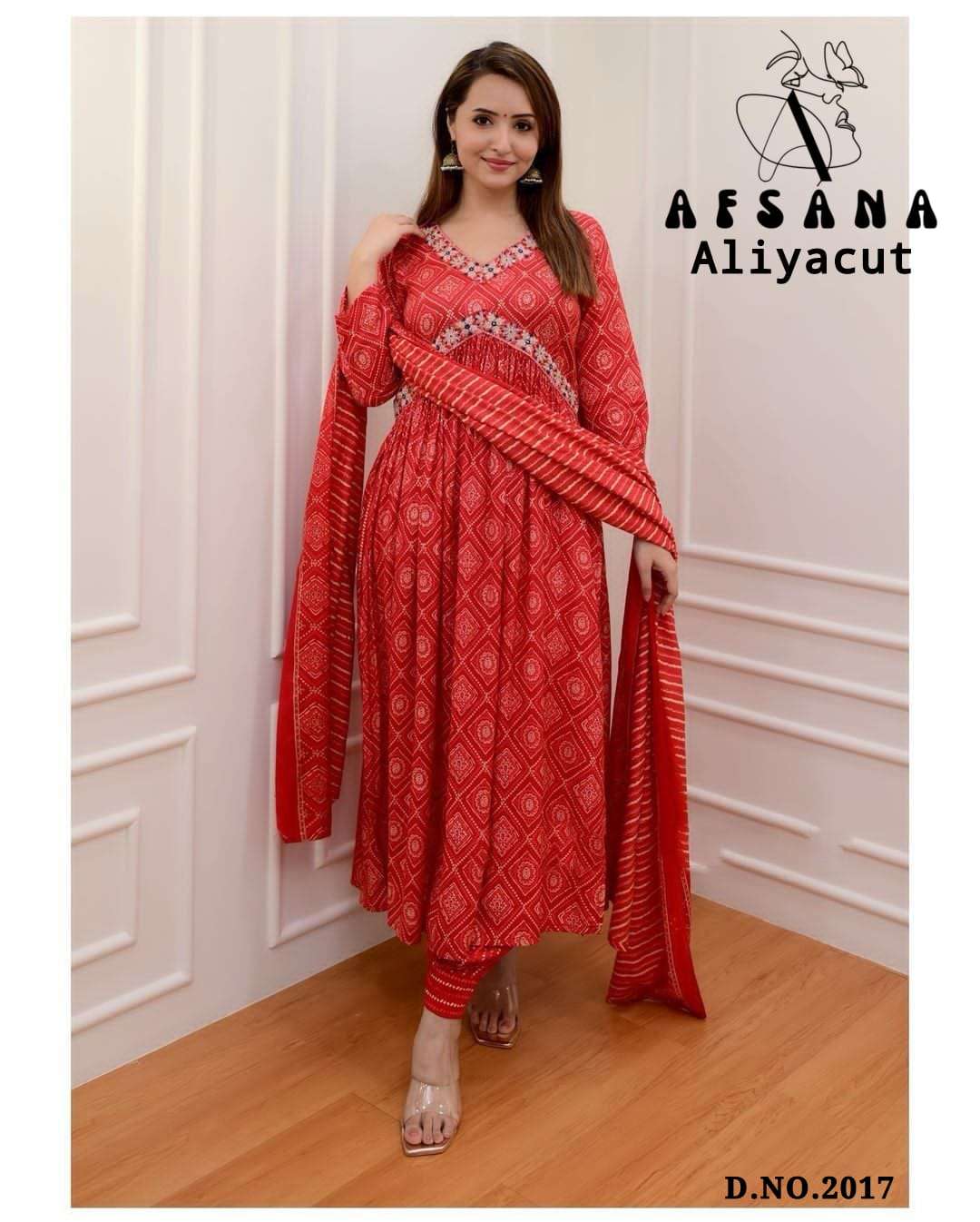 afsana aaliya 2017 chinon innovative embroidery look top bottom with dupatta size set