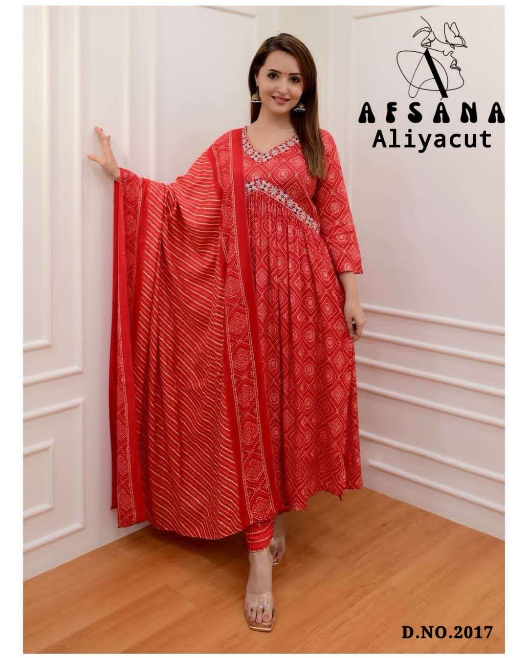 afsana aaliya 2017 chinon innovative embroidery look top bottom with dupatta size set