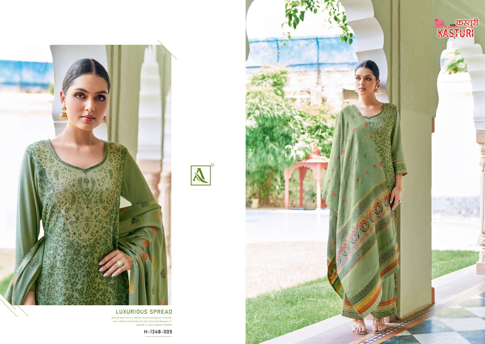 alok suit kasturi  hend weave regal look salwar suit catalog