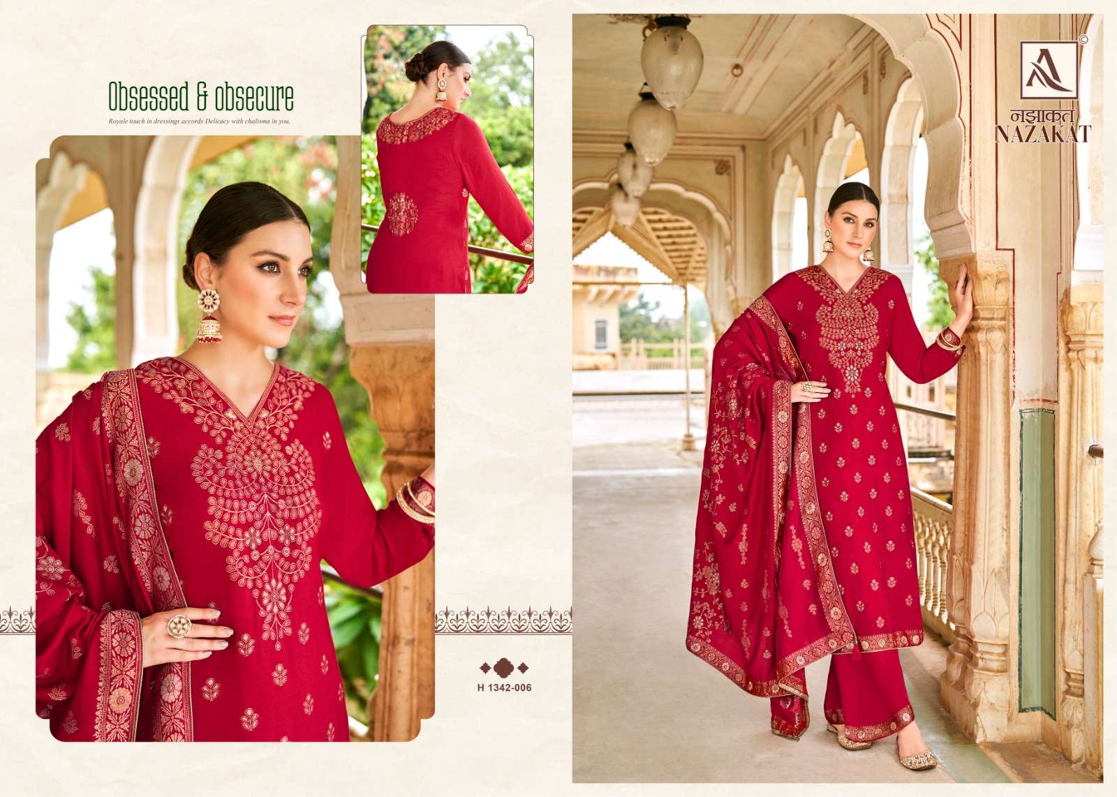 alok suit nazakat Premium Wool Pashmina innovative look salwar suit catalog