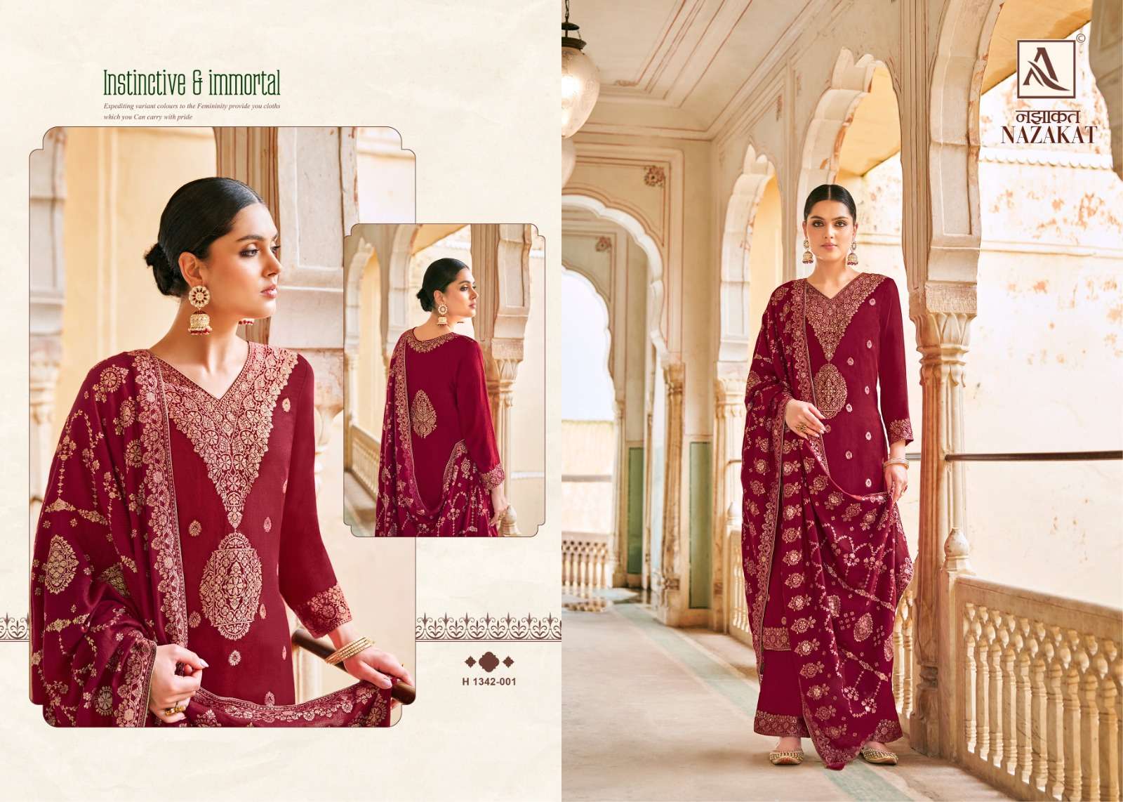 alok suit nazakat Premium Wool Pashmina innovative look salwar suit catalog