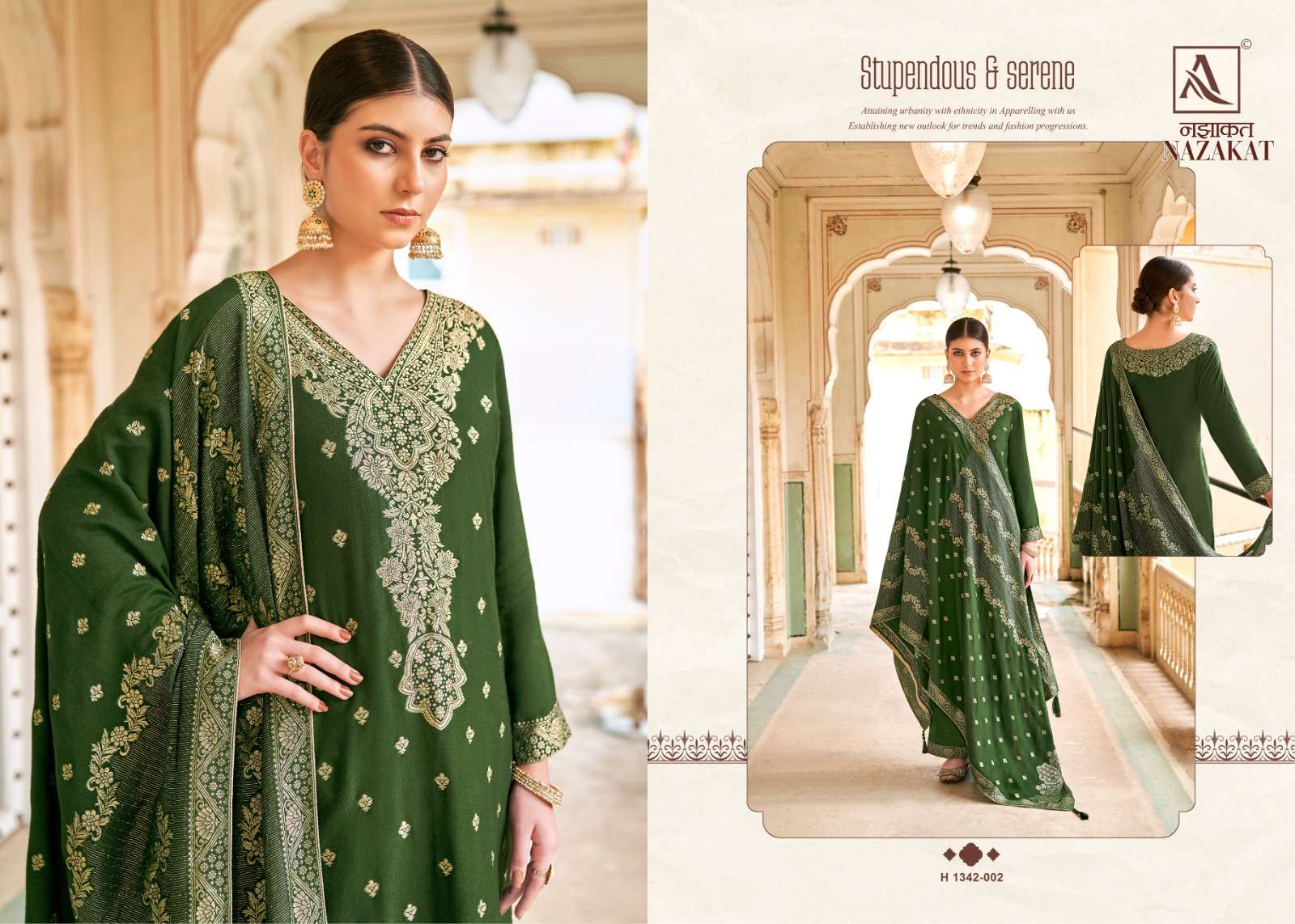 alok suit nazakat Premium Wool Pashmina innovative look salwar suit catalog