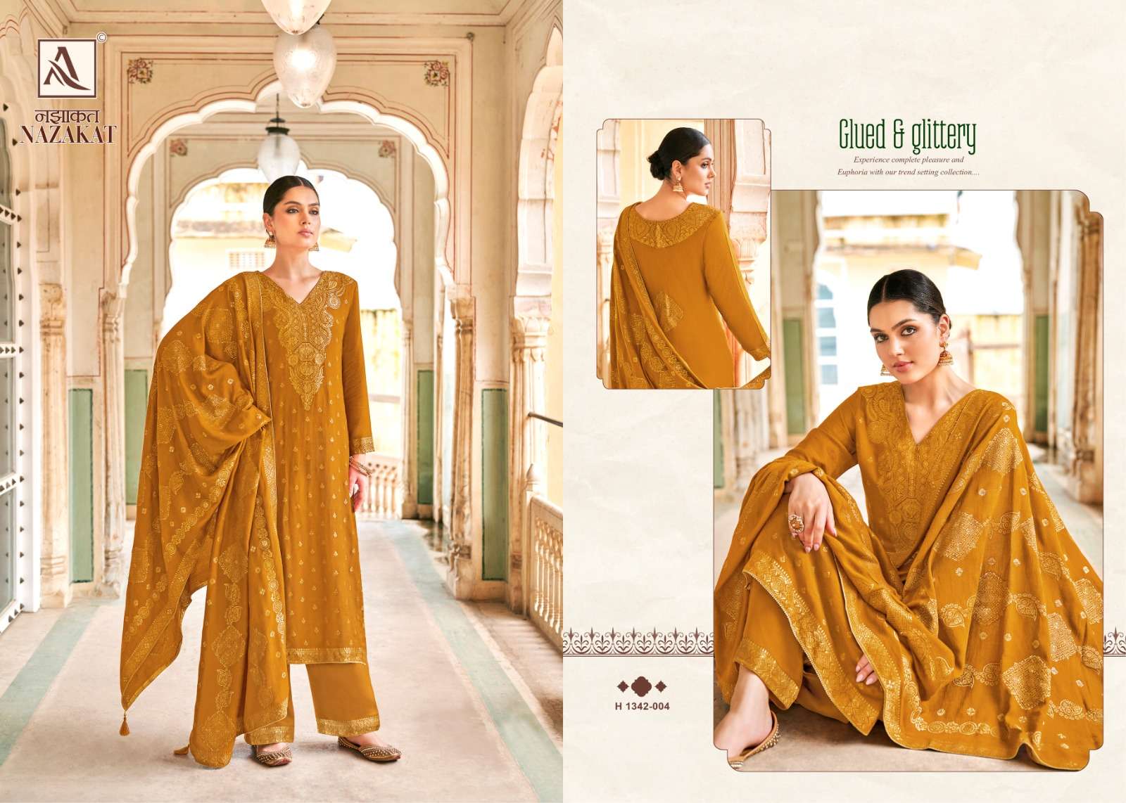 alok suit nazakat Premium Wool Pashmina innovative look salwar suit catalog