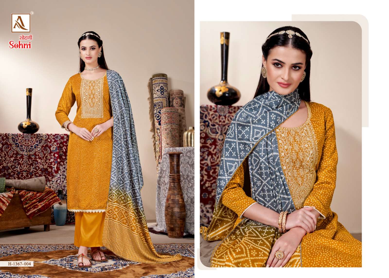 alok suit sohni wool pashmina attrective look salwar suit catalog