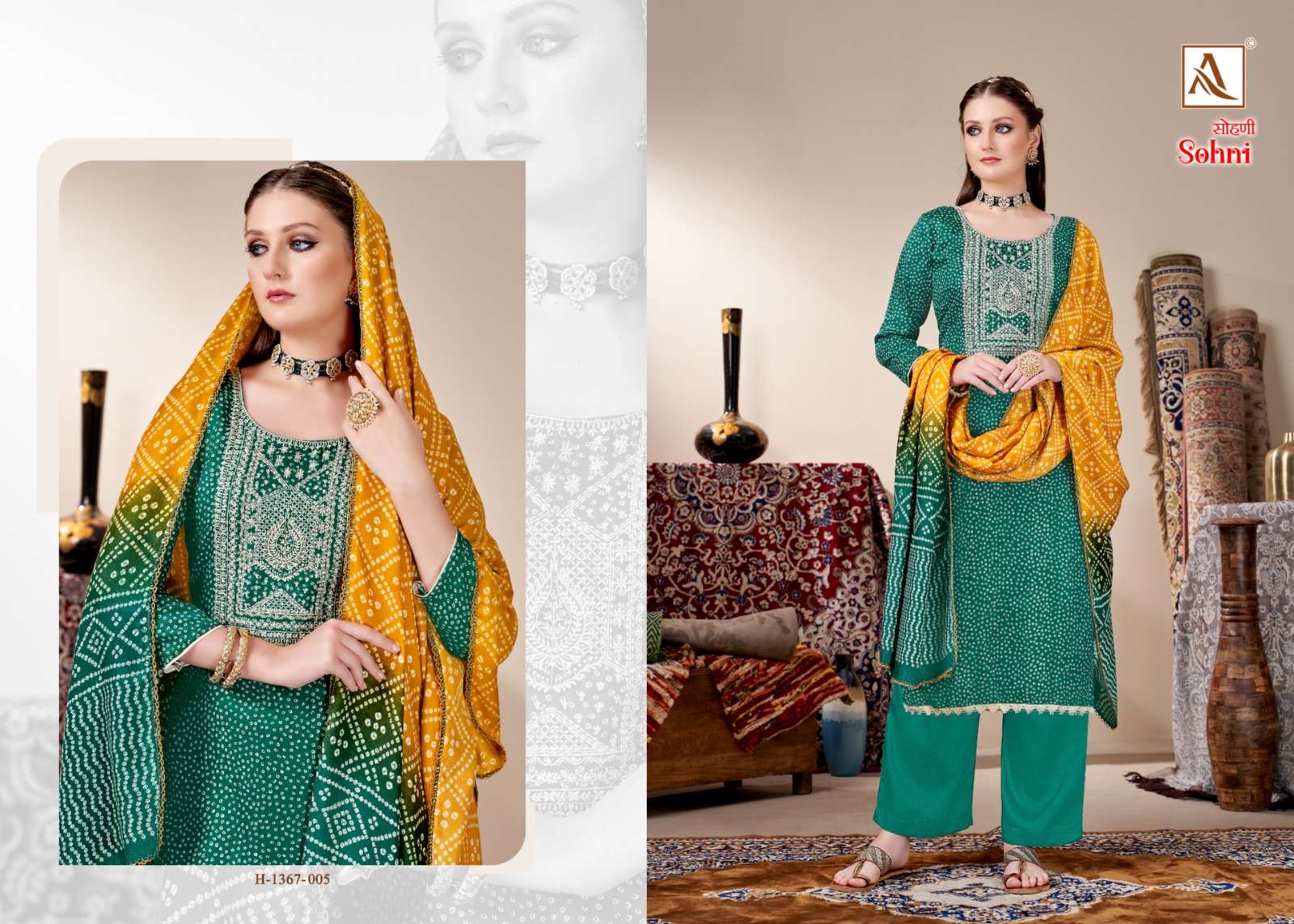 alok suit sohni wool pashmina attrective look salwar suit catalog