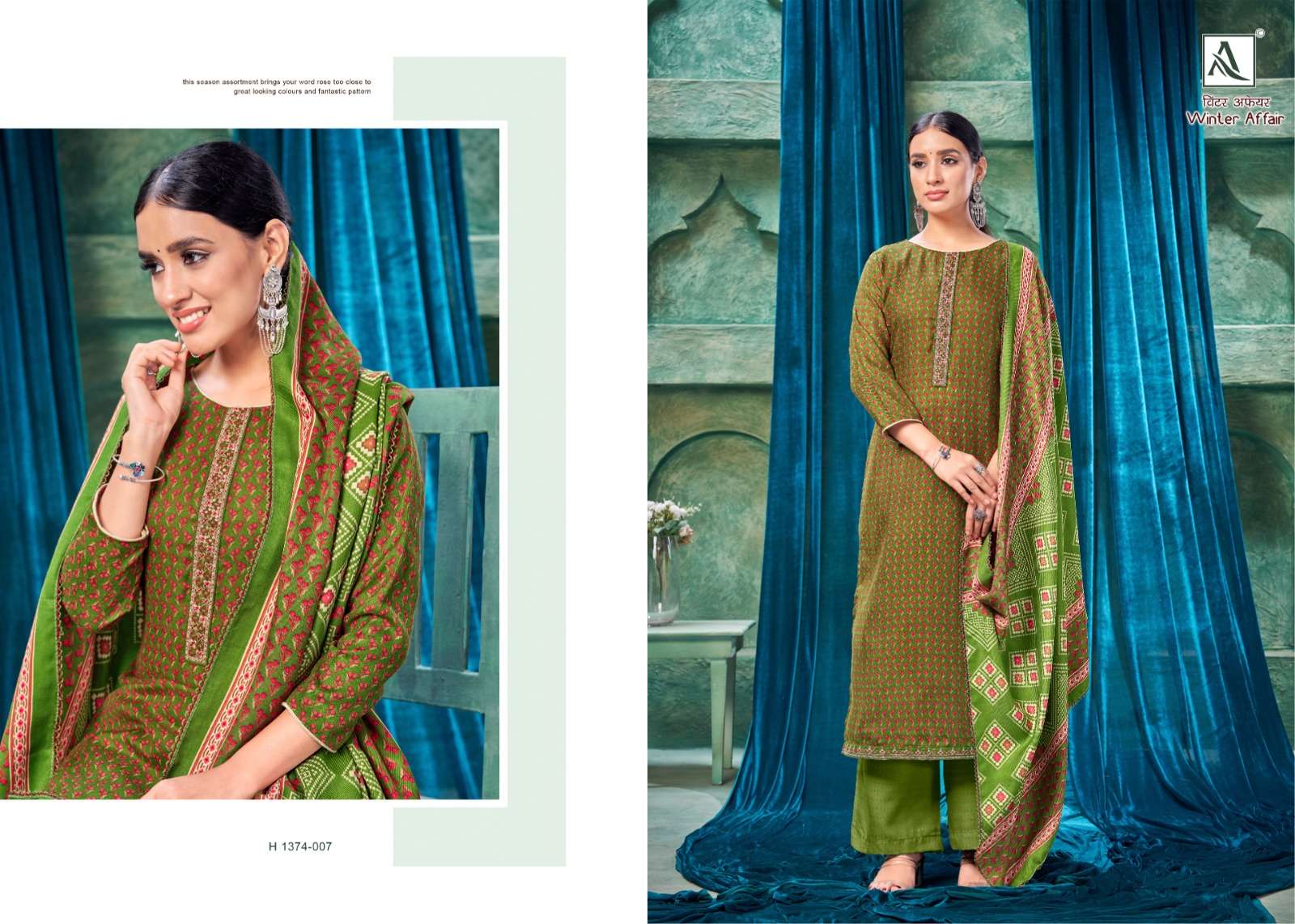 alok suit winter affair Premium Wool Pashmina innovative look salwar suit catalog