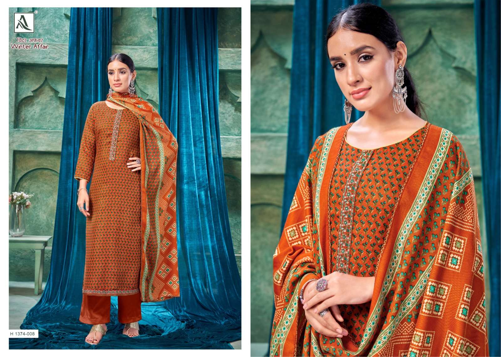 alok suit winter affair Premium Wool Pashmina innovative look salwar suit catalog