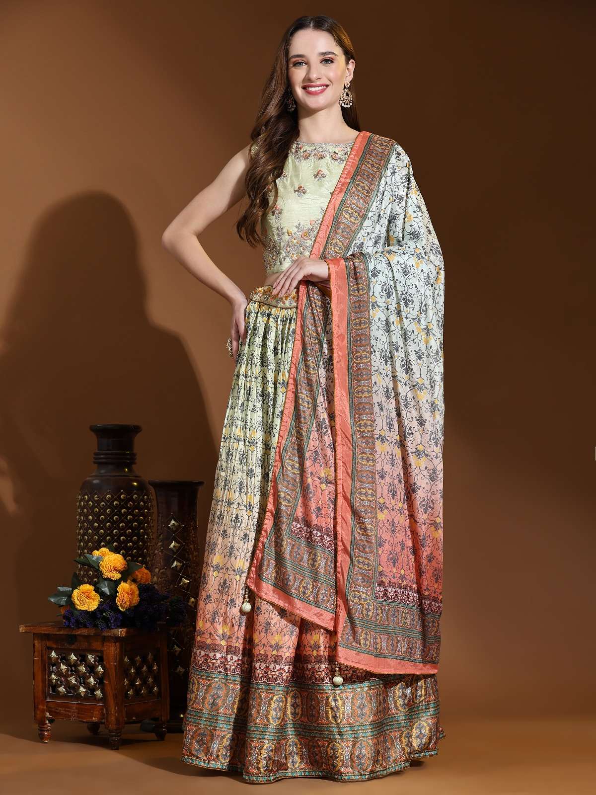 amoha trendz d no c 2047 chinnon festive look indo western catalog