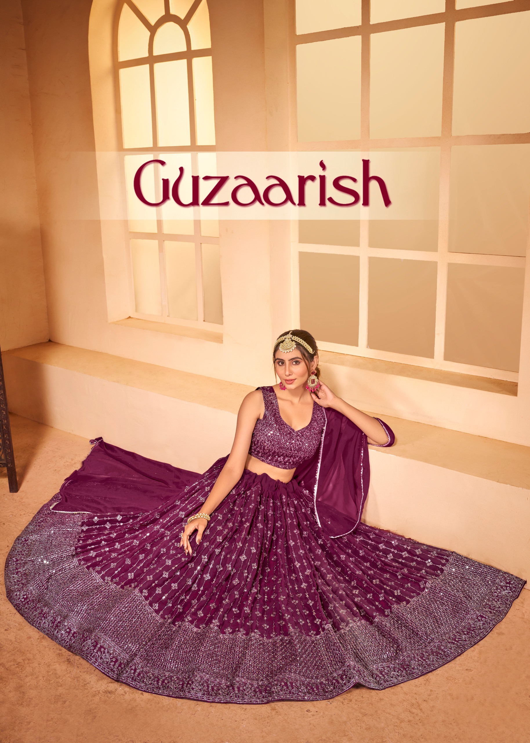 banwery fashion guzaarish Pure Georgette elegant look lehngha catalog