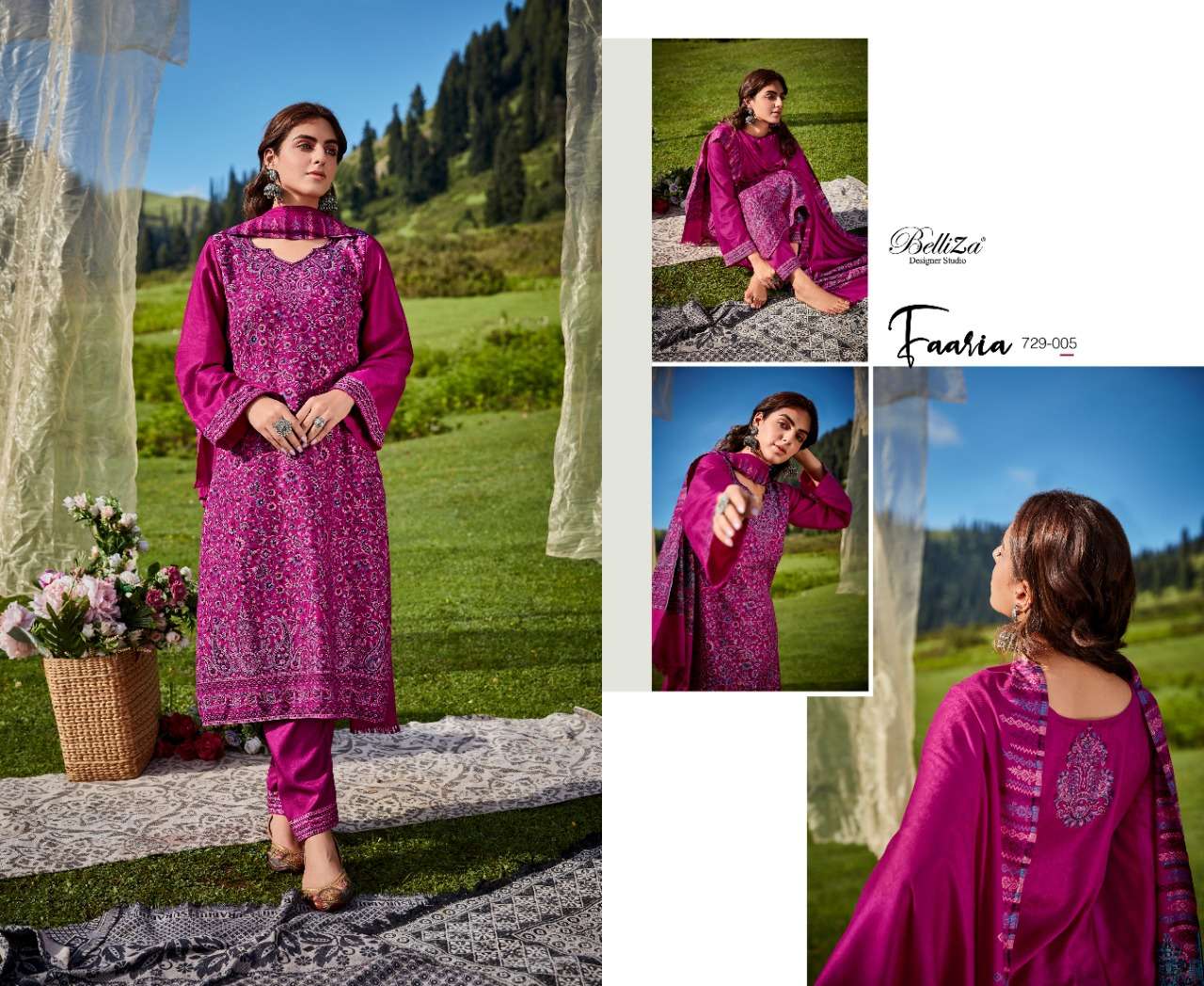 BelliZa DesigNer StuDio faariah wool pashmina elegant look salwar suit catalog