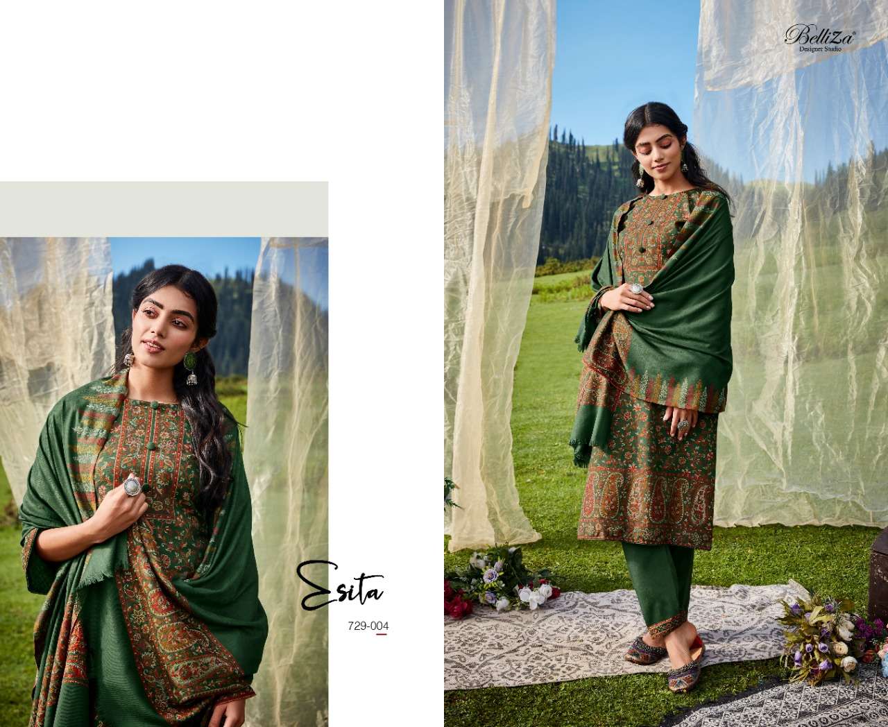 BelliZa DesigNer StuDio faariah wool pashmina elegant look salwar suit catalog