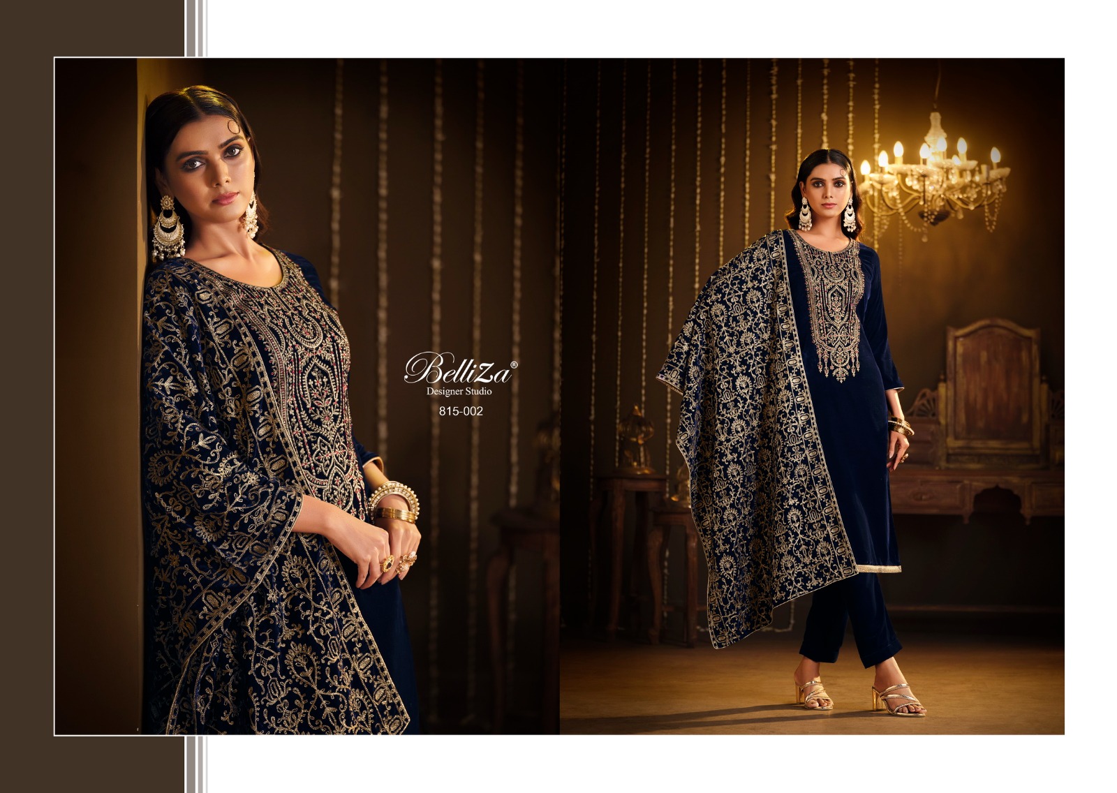 belliza designer studio kohinoor velvet regal look salwar suit catalog