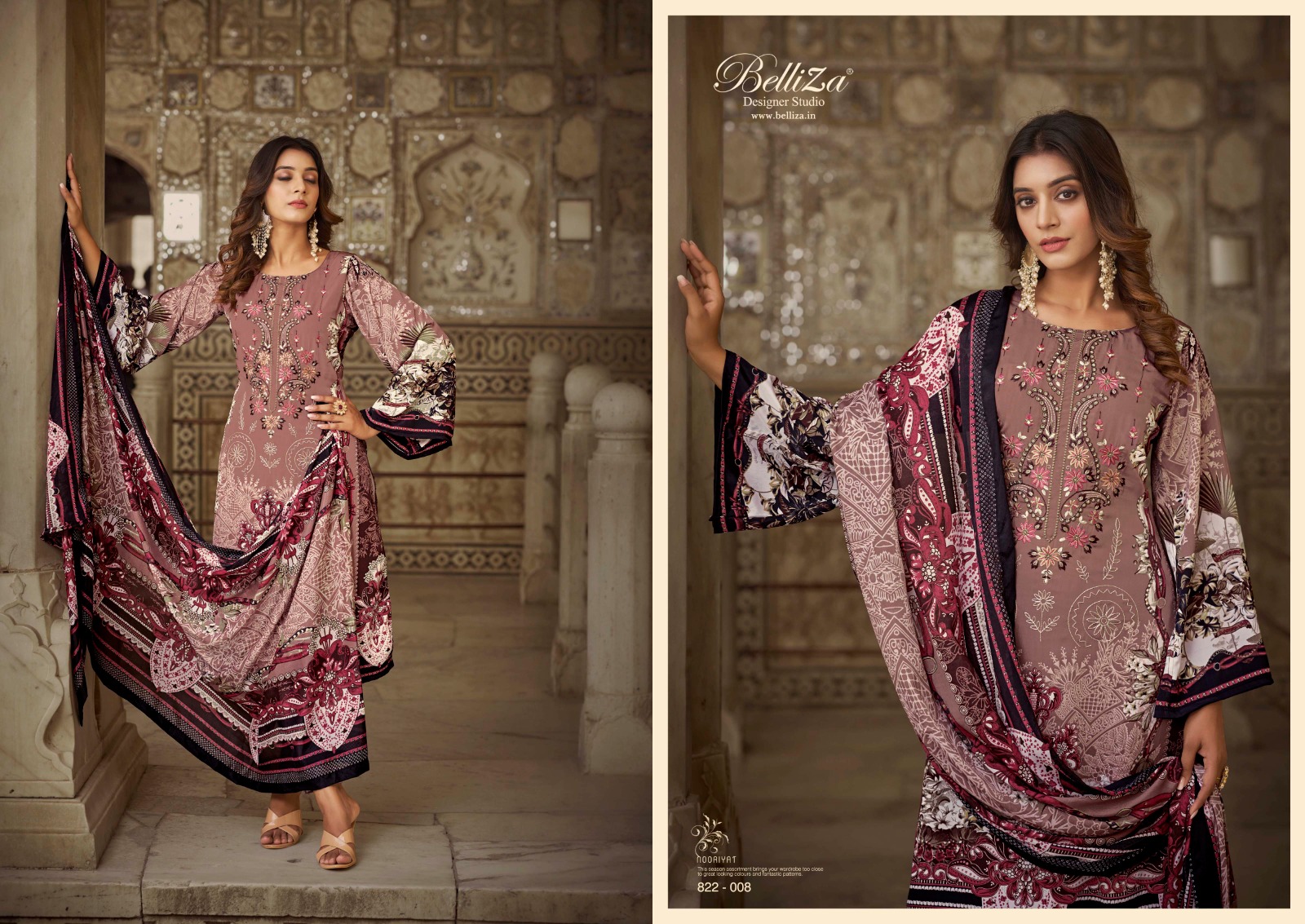 belliza designer studio nooriyat pure crape regal look salwar suit catalog