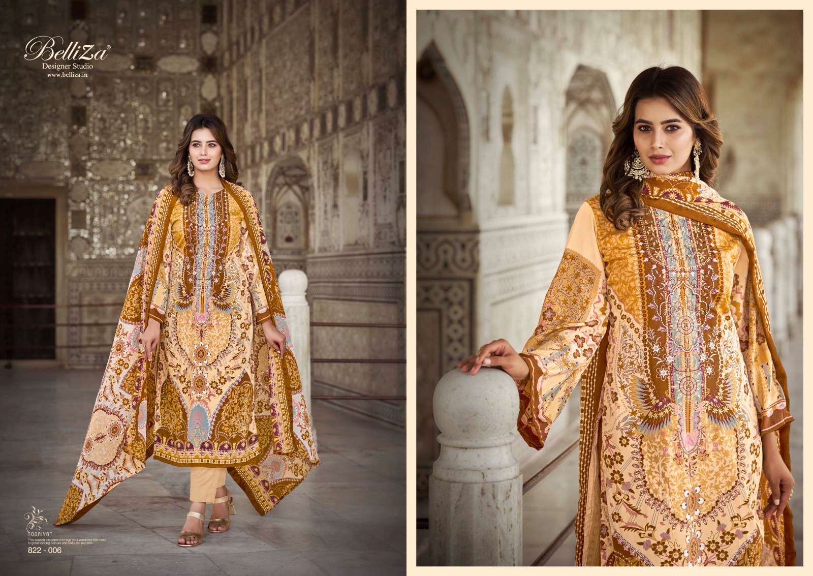 belliza designer studio nooriyat pure crape regal look salwar suit catalog