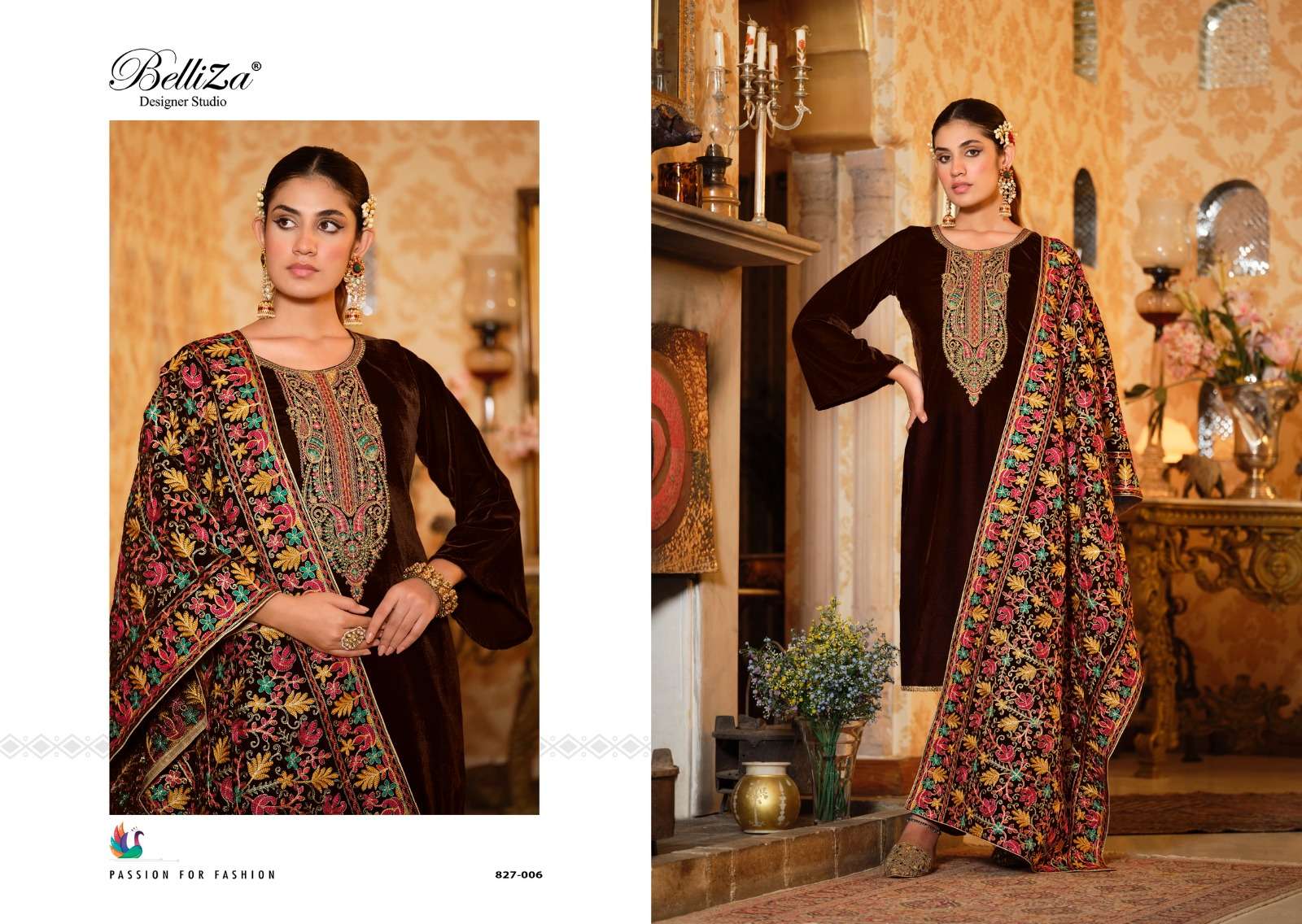 belliza designer studio rang reza velvet elegant salwar suit catalog