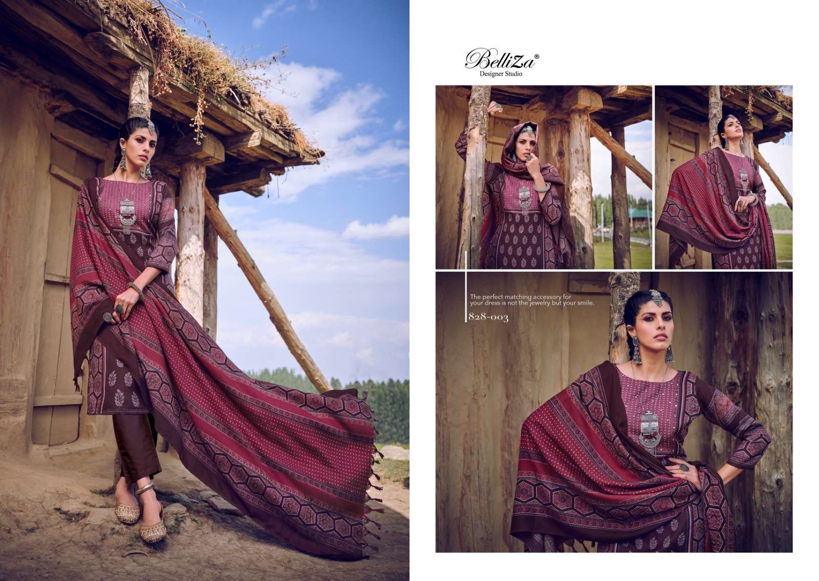 belliza designer studio saiba alpine wool elegant salwar suit catalog