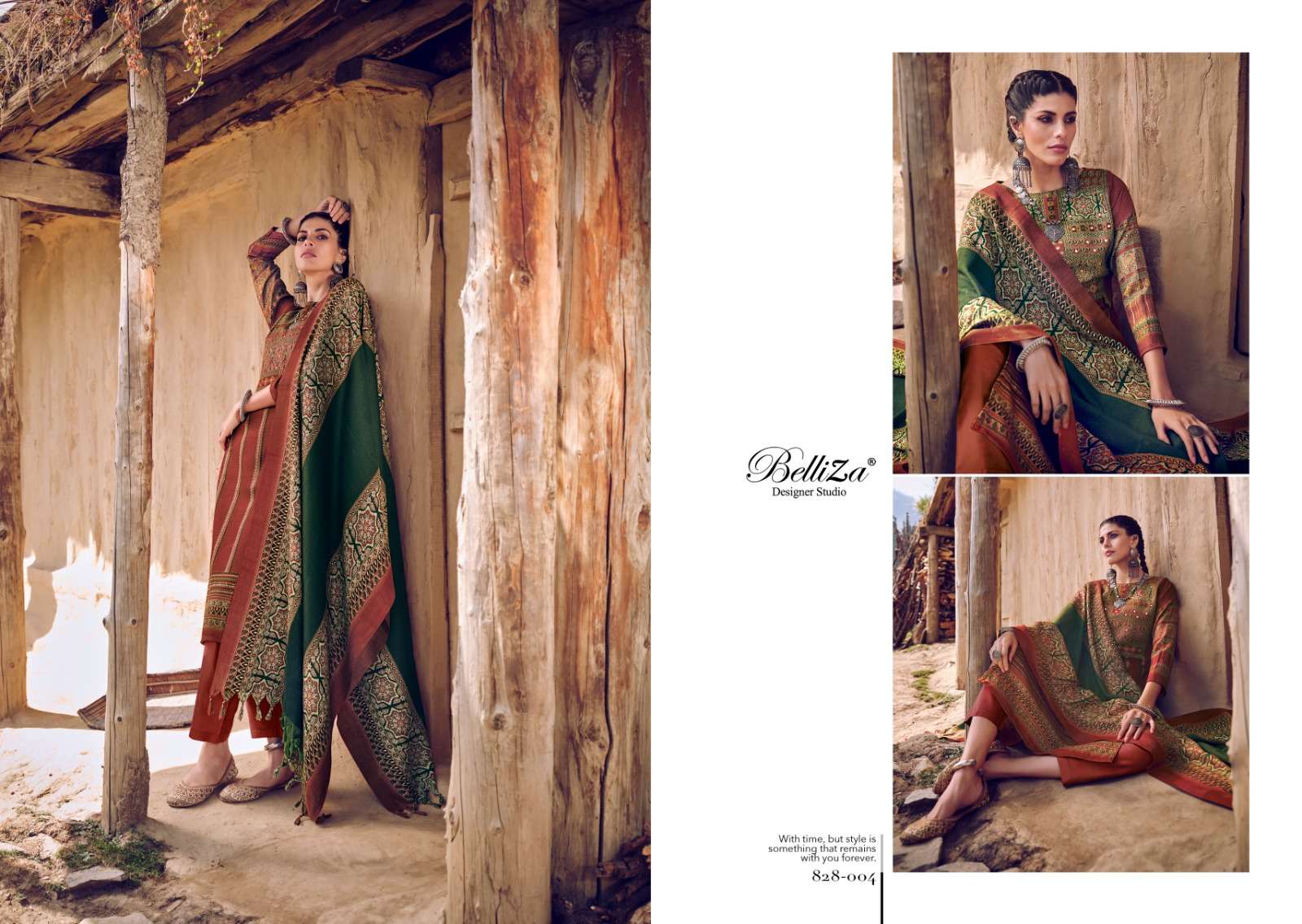 belliza designer studio saiba alpine wool elegant salwar suit catalog