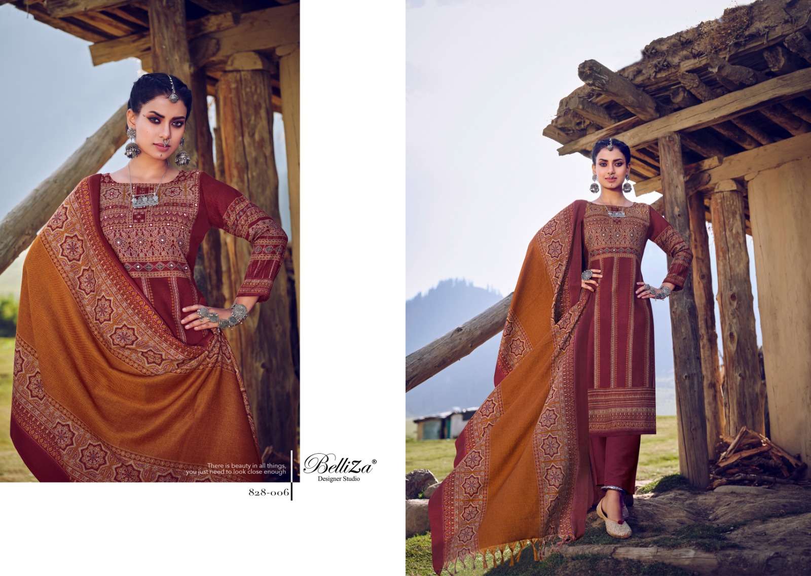 belliza designer studio saiba alpine wool elegant salwar suit catalog