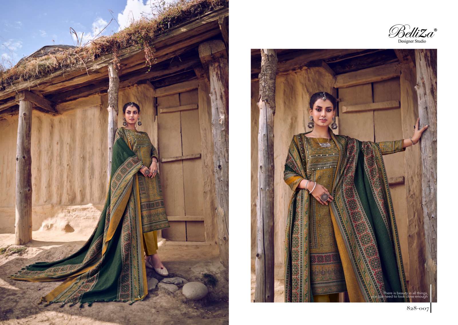 belliza designer studio saiba alpine wool elegant salwar suit catalog