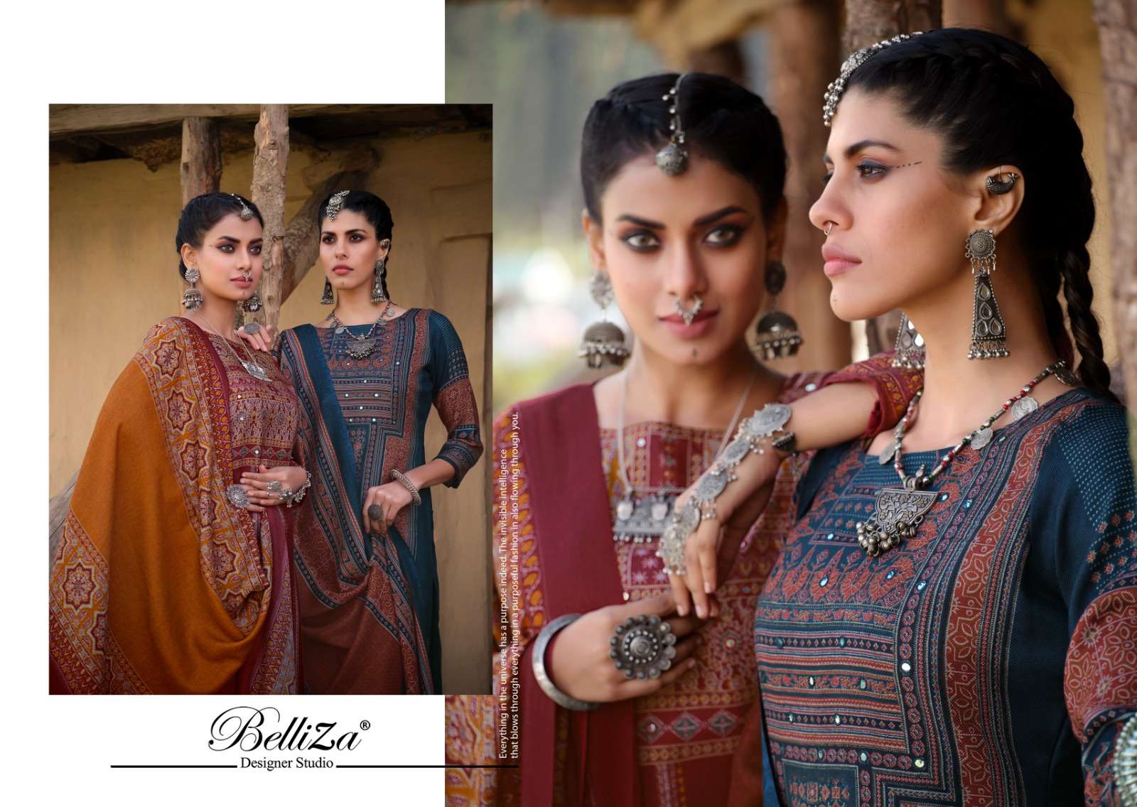 belliza designer studio saiba alpine wool elegant salwar suit catalog