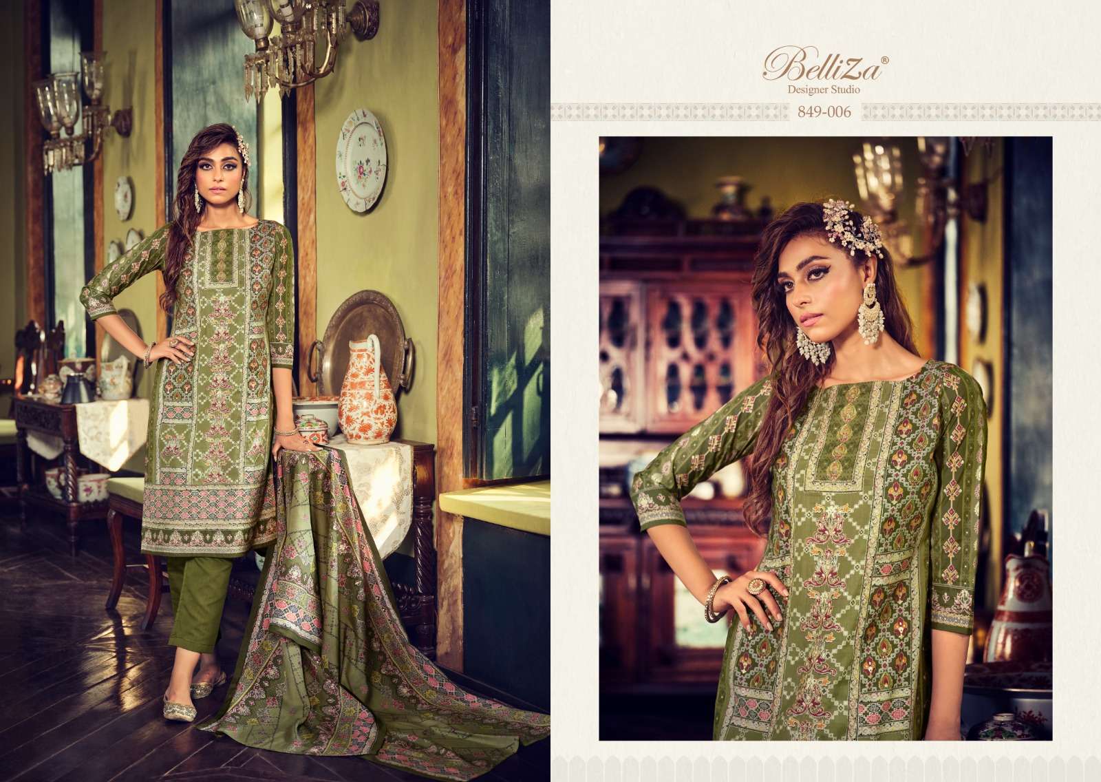 belliza designer studio sajda viscose muslin exclusive look salwar suit catalog