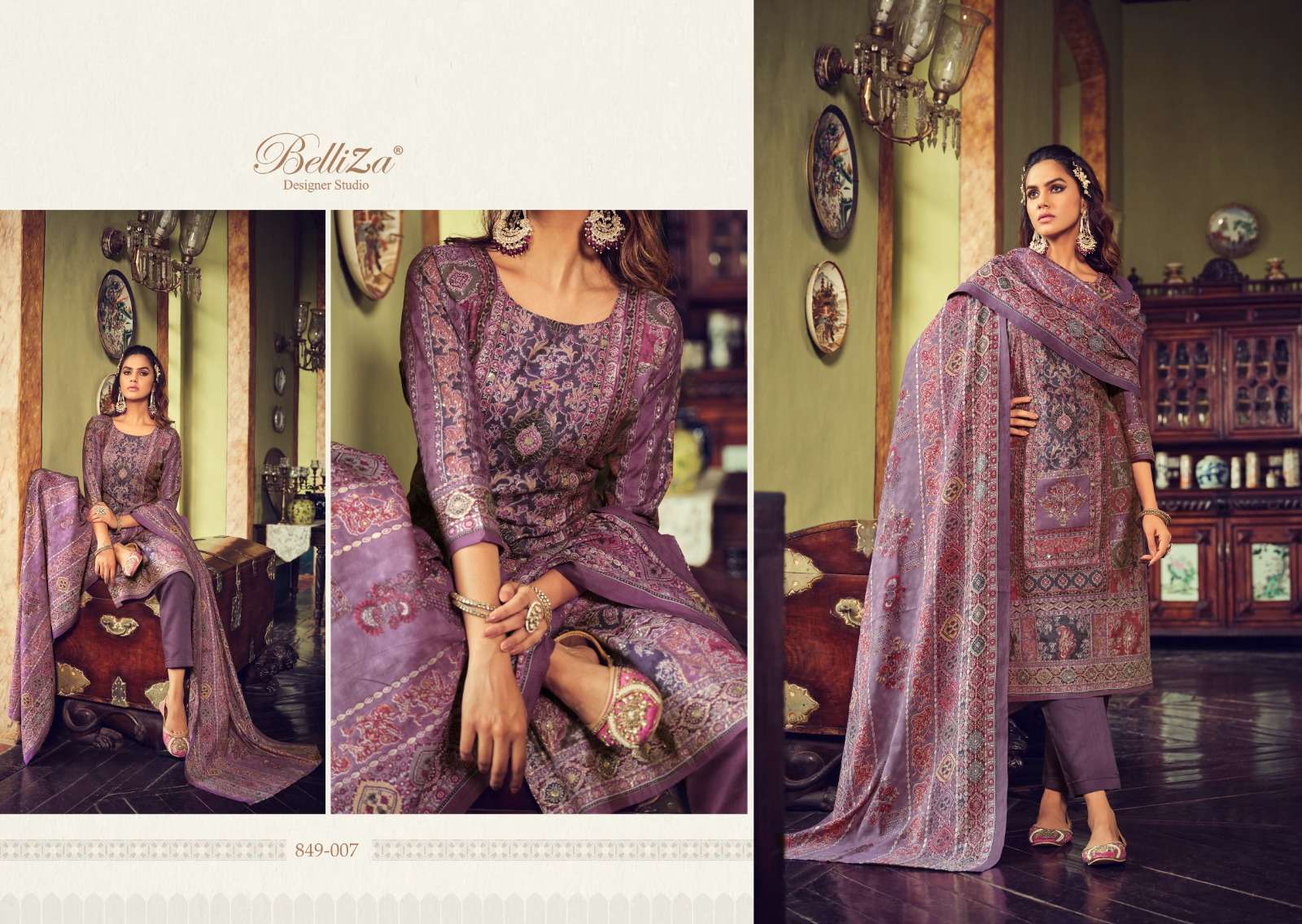 belliza designer studio sajda viscose muslin exclusive look salwar suit catalog