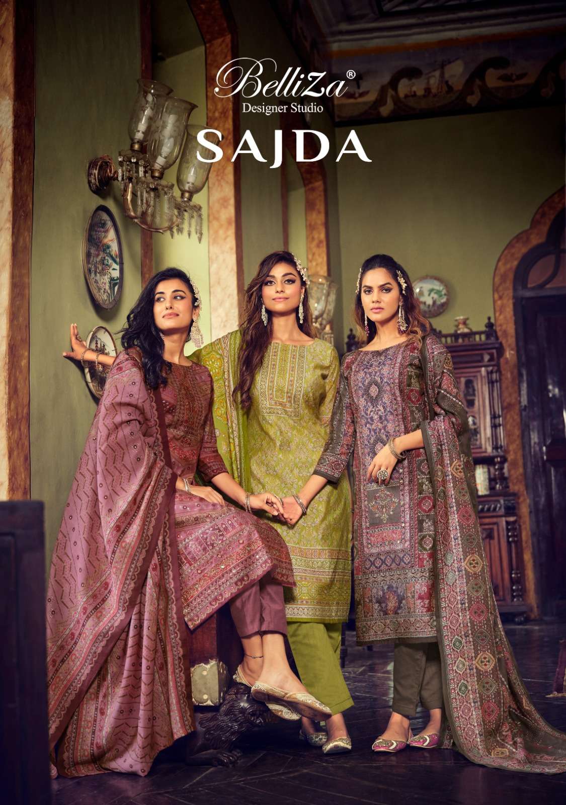 belliza designer studio sajda viscose muslin exclusive look salwar suit catalog