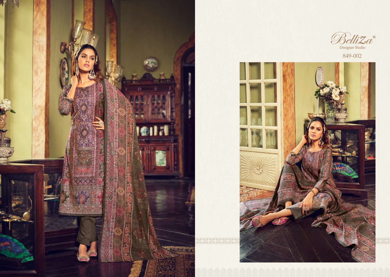 belliza designer studio sajda viscose muslin exclusive look salwar suit catalog