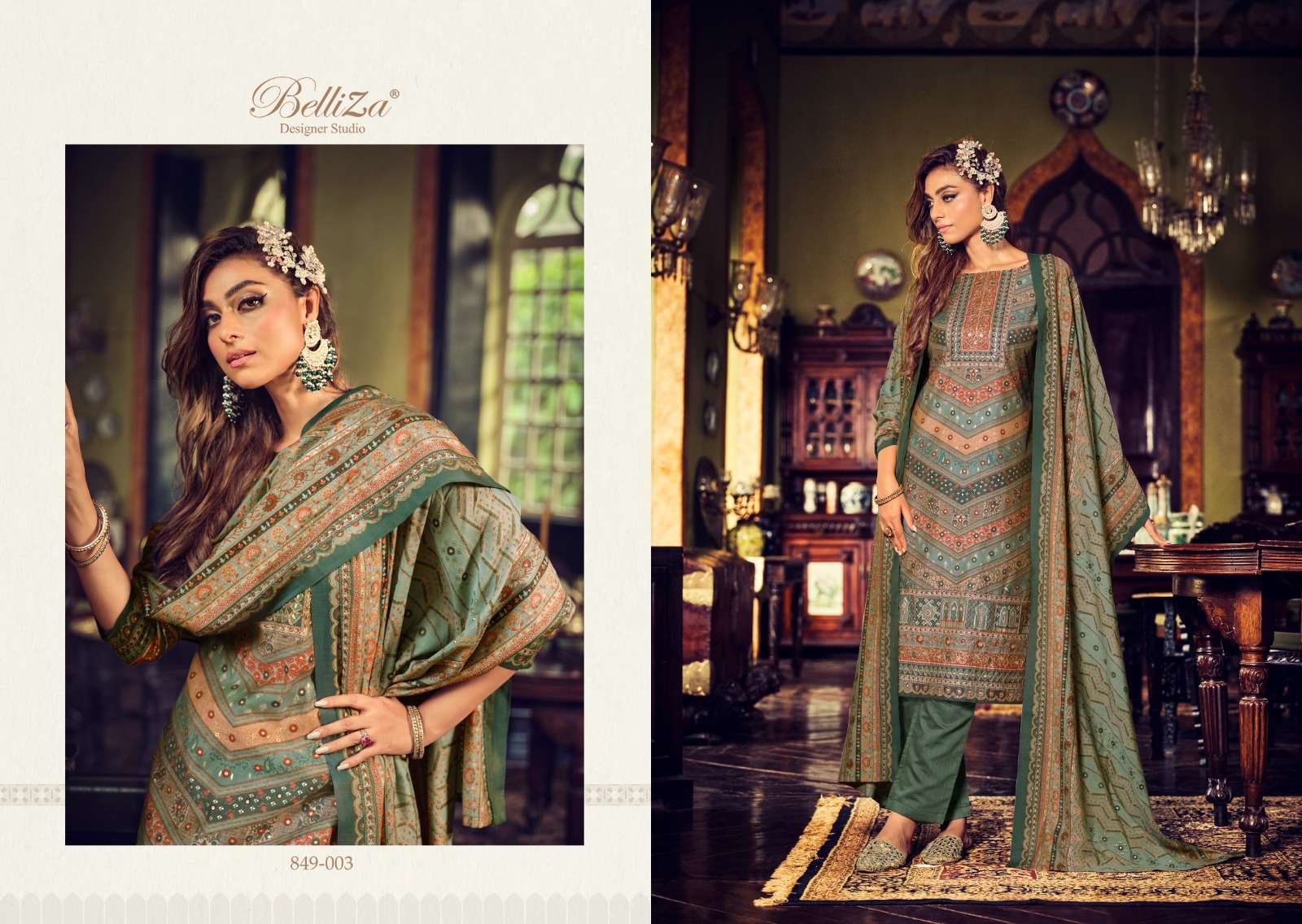 belliza designer studio sajda viscose muslin exclusive look salwar suit catalog