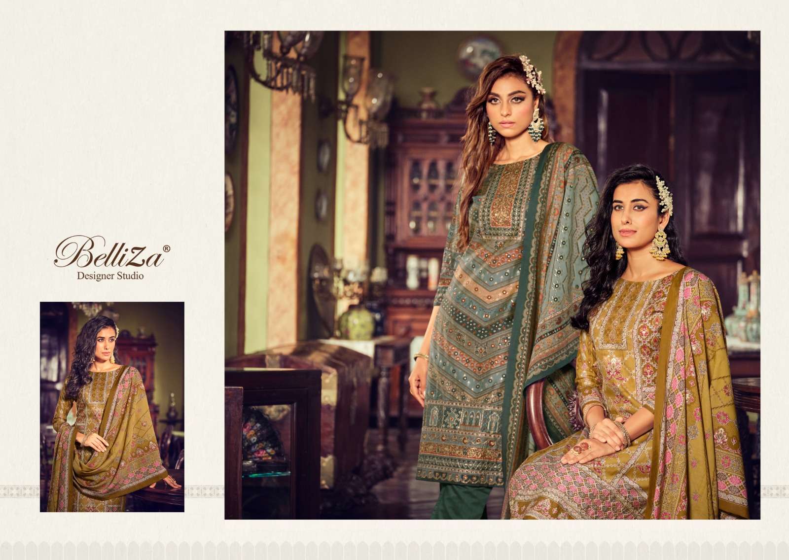 belliza designer studio sajda viscose muslin exclusive look salwar suit catalog