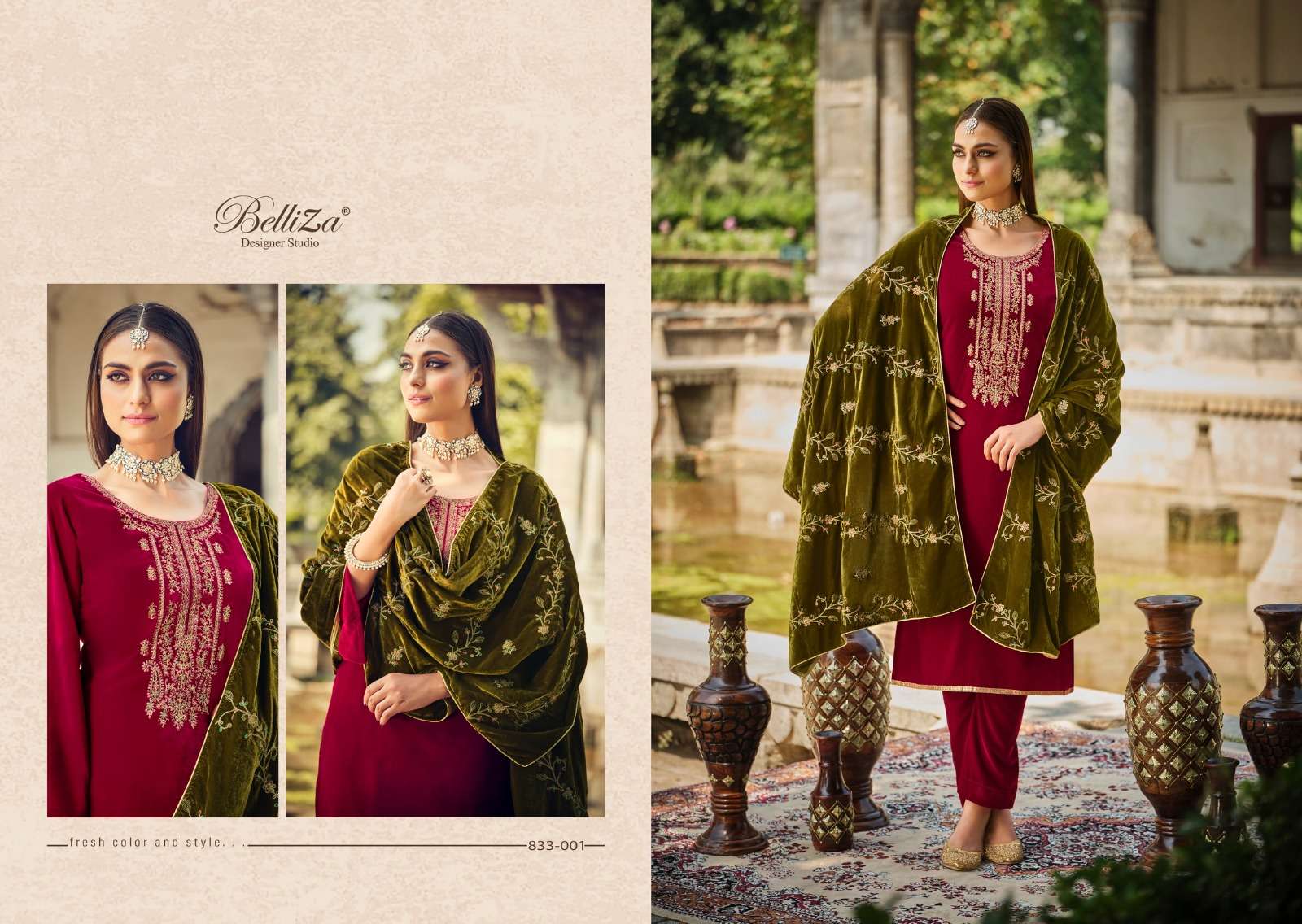 belliza designer studio shehnaaz  velvet catchy salwar suit catalog