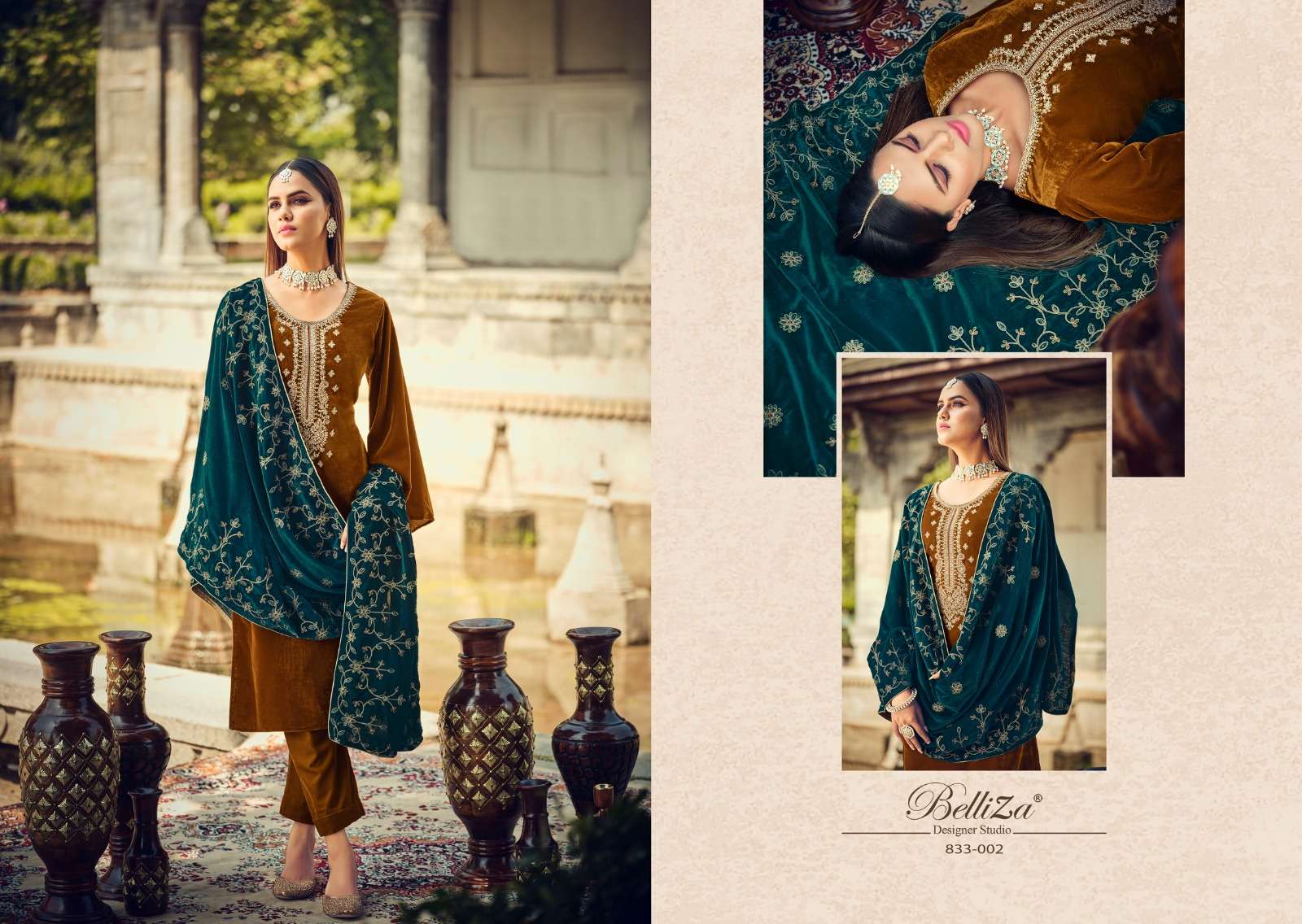 belliza designer studio shehnaaz  velvet catchy salwar suit catalog