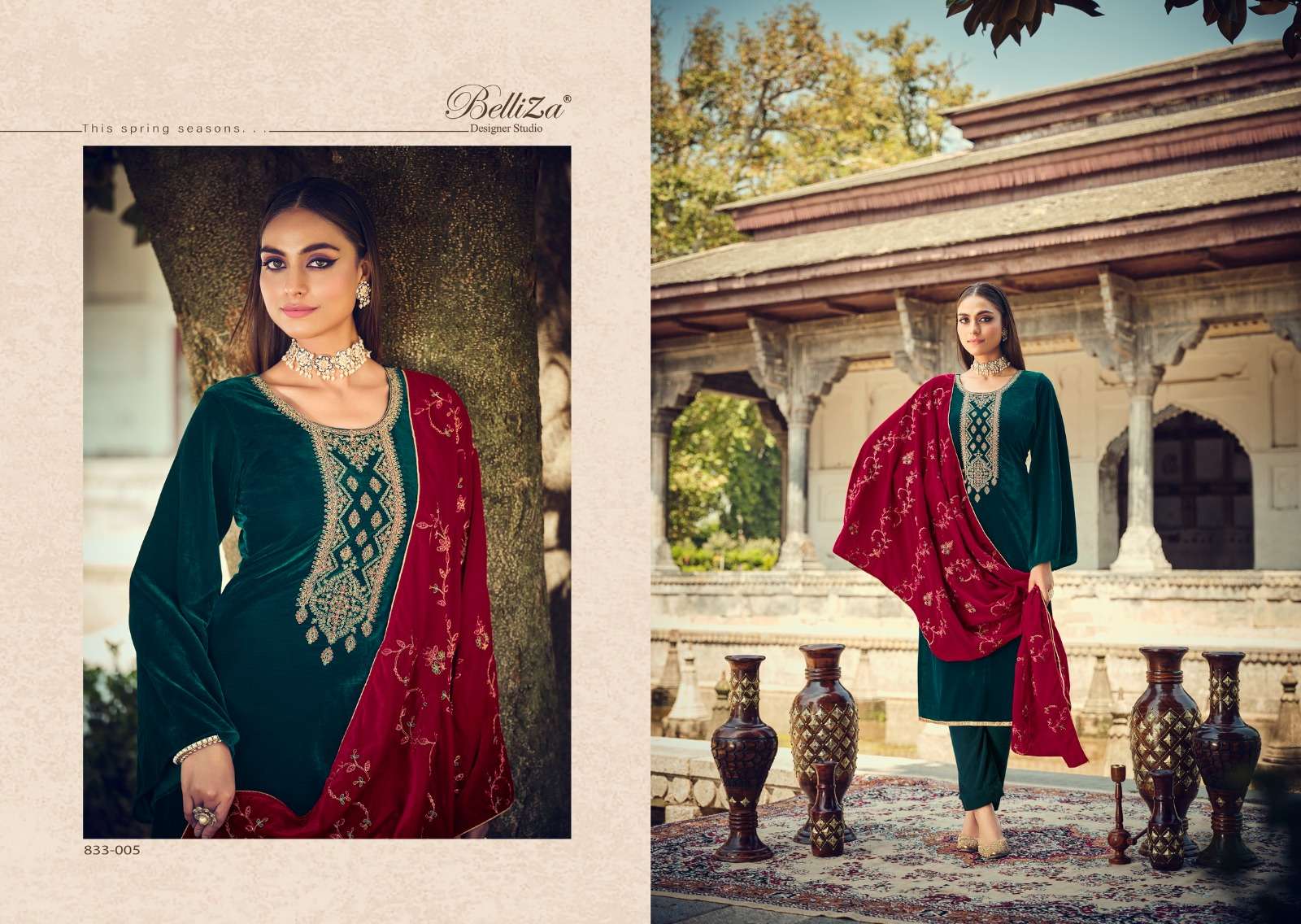 belliza designer studio shehnaaz  velvet catchy salwar suit catalog