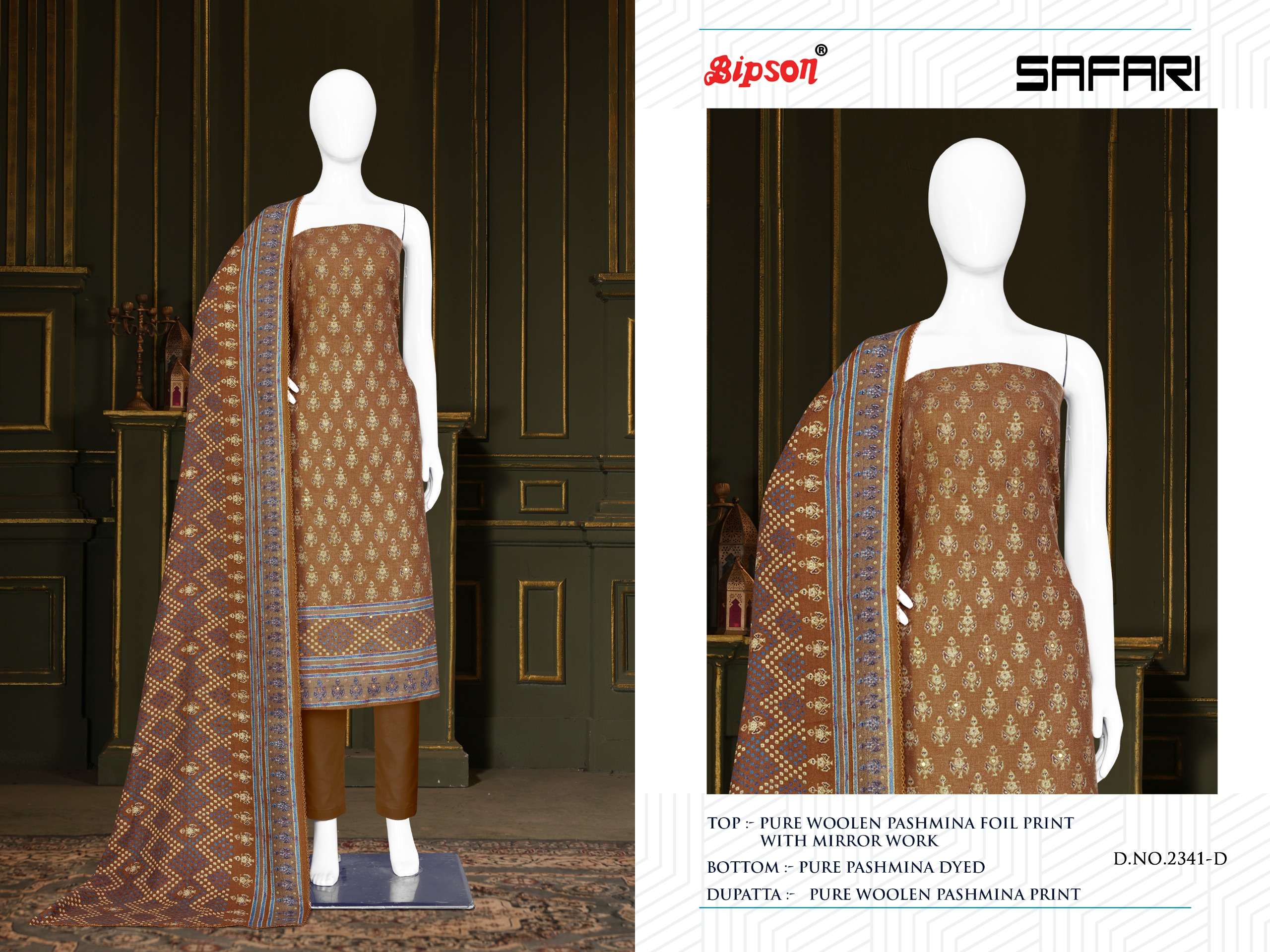 bipson decent safari 2341 viscose pashmina  graceful look salwar suit catalog